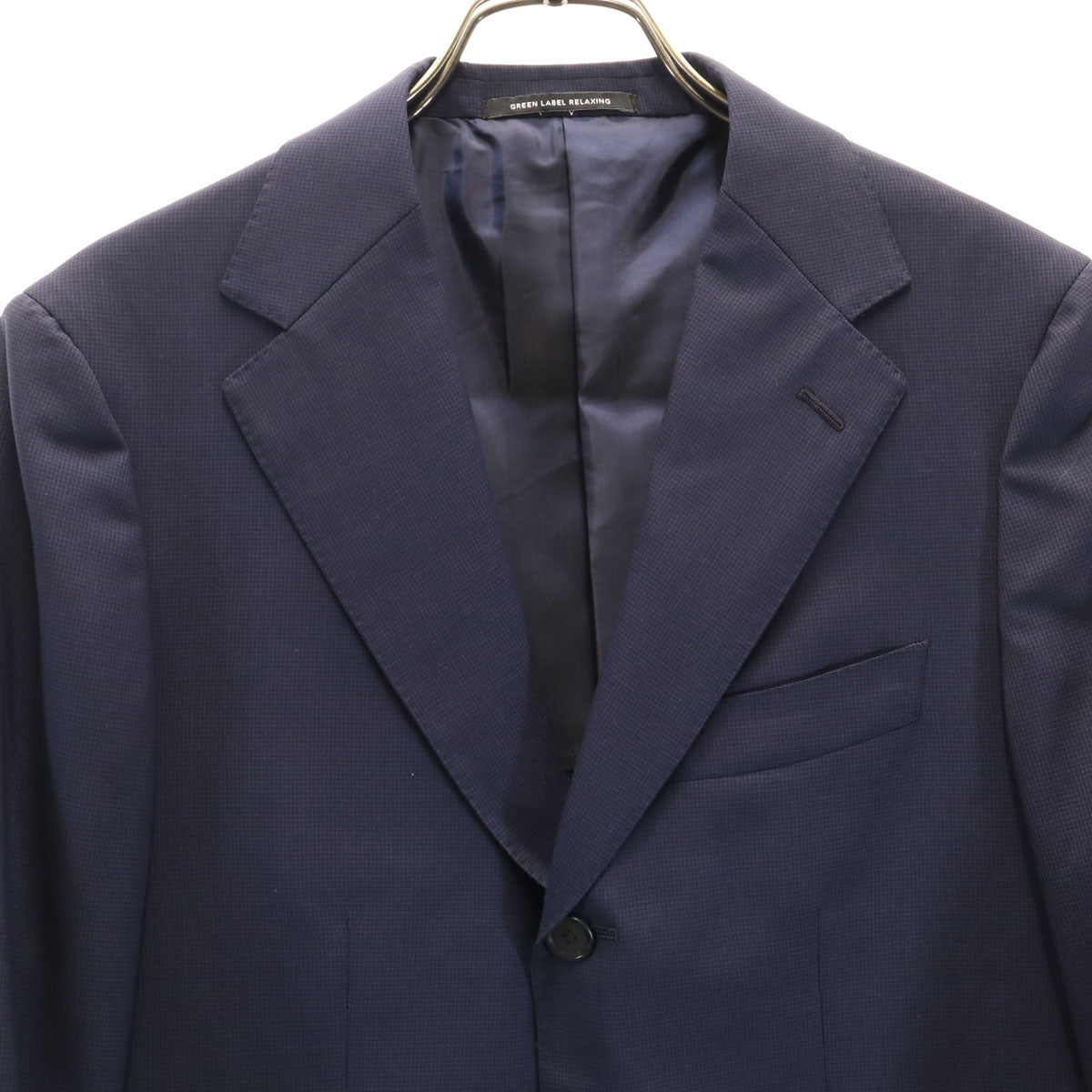 美品 green label relaxing グリーンレーベルリラクシング スーツ 上下 セットアップ 44/76 ネイビー系 メンズ