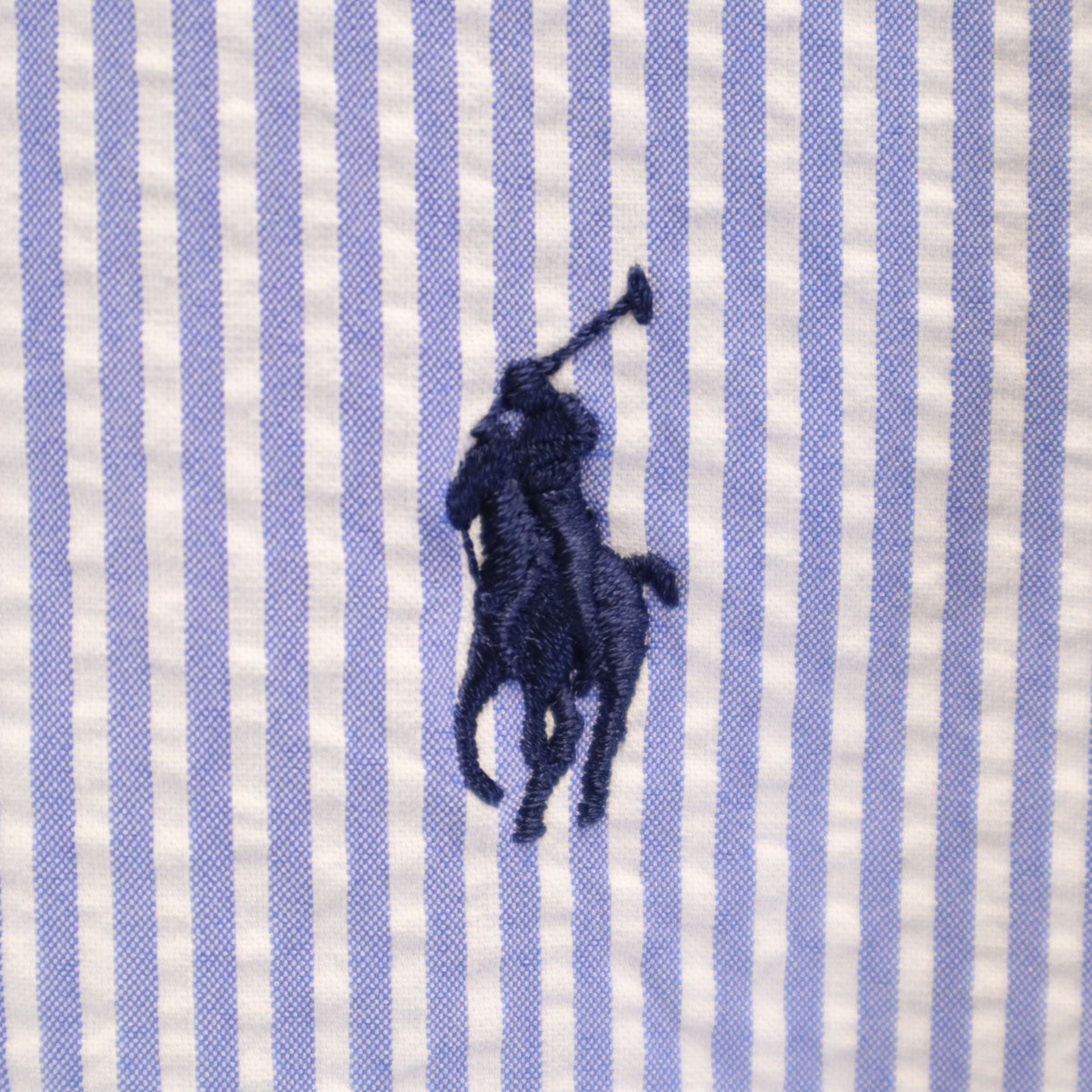 美品 POLO GOLF RALPH LAUREN ポロゴルフラルフローレン ストライプ柄 ジップジャケット M ネイビー系 シアサッカー メンズ