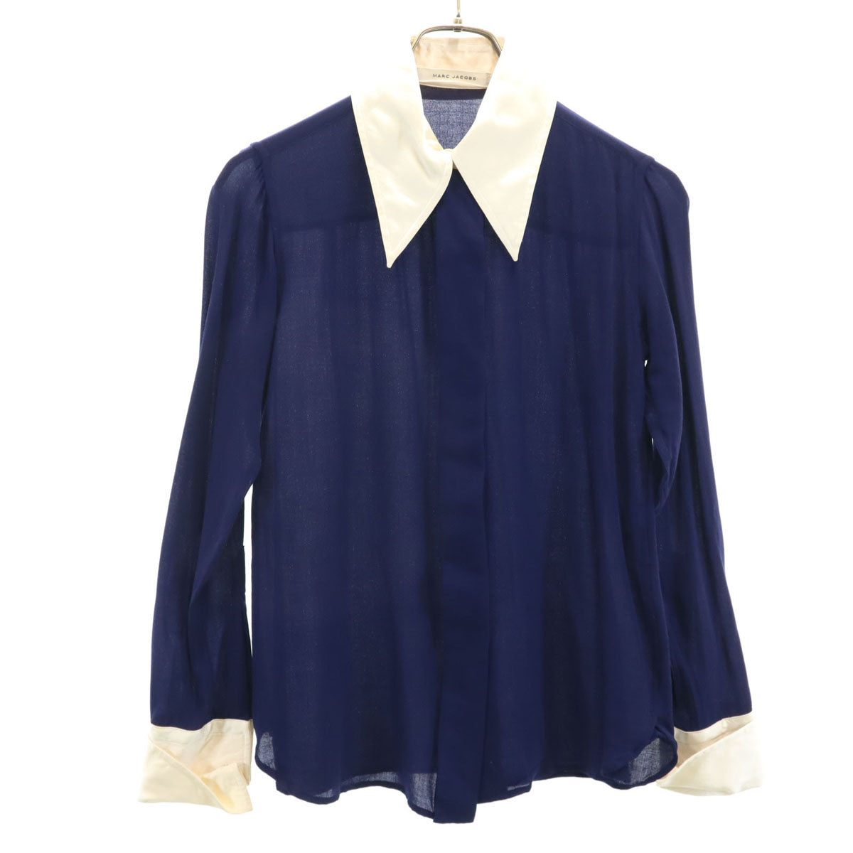 MARC JACOBS マークジェイコブス USA製 長袖 シアー シャツ ブルー レディース