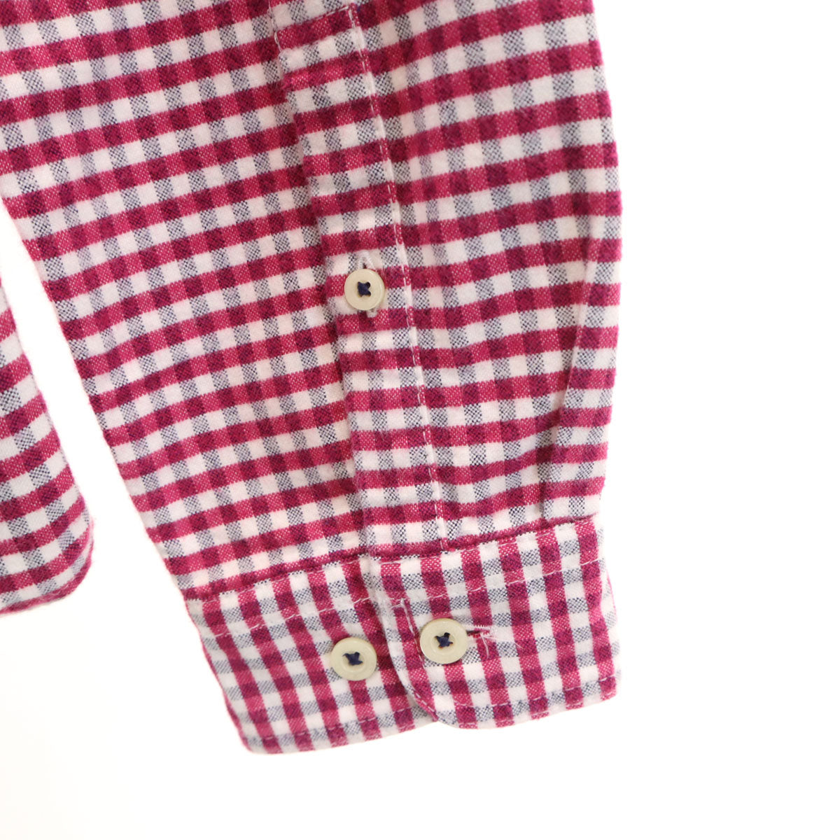 BURBERRY BLACK LABEL バーバリーブラックレーベル チェック柄 長袖 フランネル ボタンダウンシャツ 2 マゼンタ 三陽商会 メンズ
