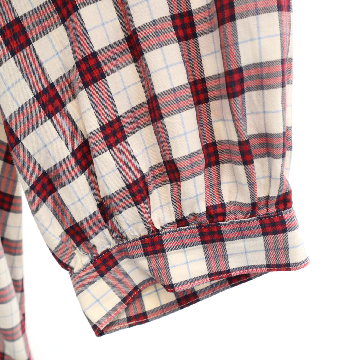 BURBERRY LONDON BLUE LABEL バーバリー ロンドン ブルーレーベル チェック柄 5分袖 シャツワンピース 36 レッド レディース