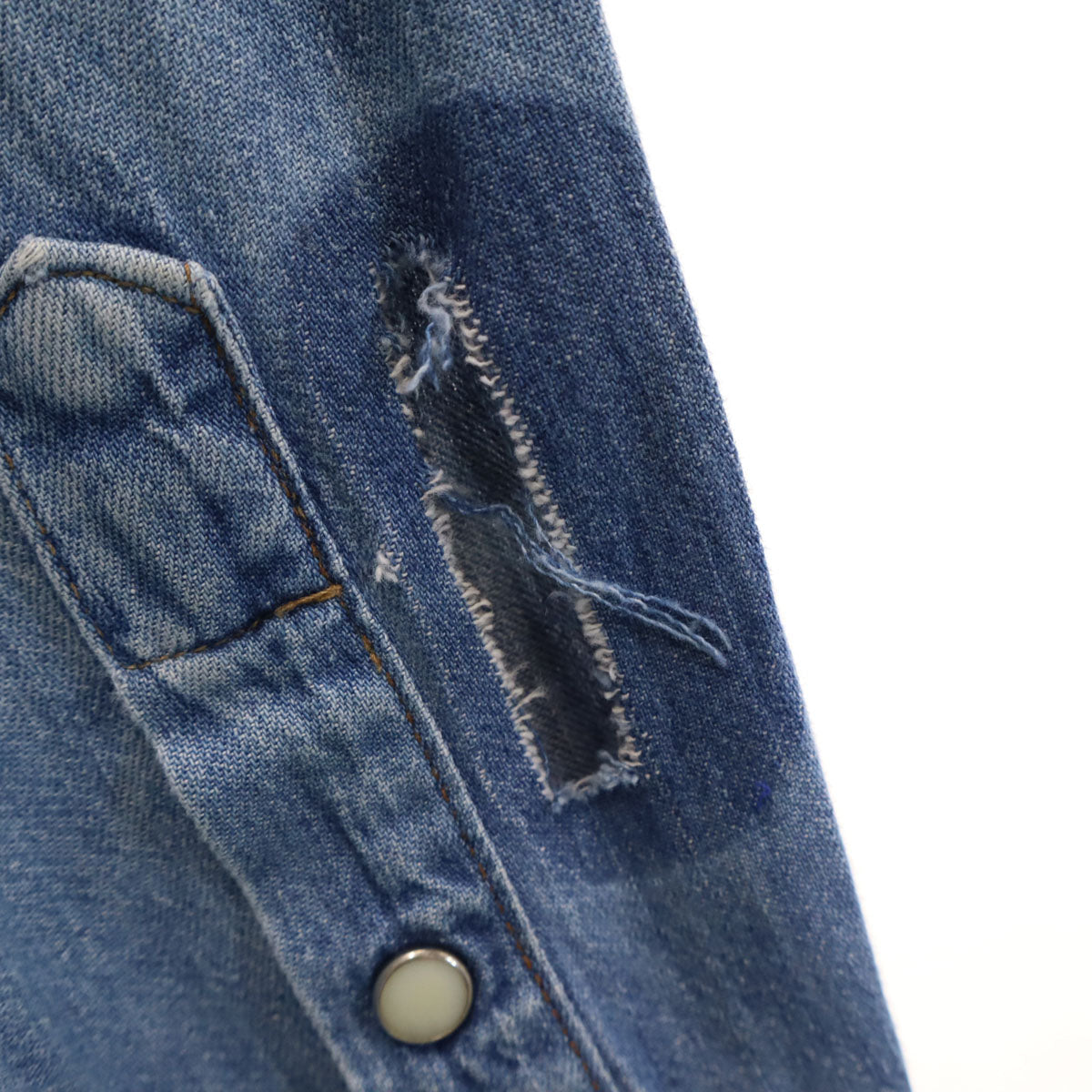 Wrangler ラングラー 80s USA製 ヴィンテージ 長袖 ダンガリーデニム ウエスタンシャツ 15 1/2-34 ウォッシュブルー メンズ