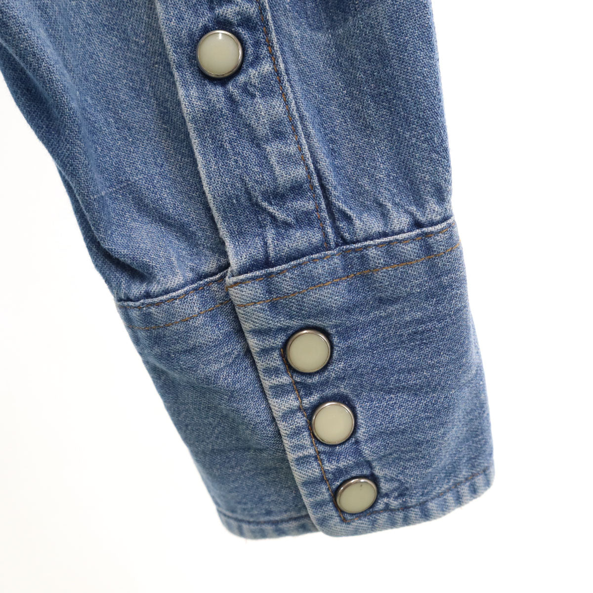 Wrangler ラングラー 80s USA製 ヴィンテージ 長袖 ダンガリーデニム ウエスタンシャツ 15 1/2-34 ウォッシュブルー メンズ