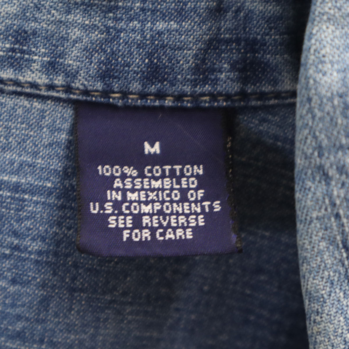GAP ギャップ 長袖 ダンガリーデニム ボタンダウンシャツ M ウォッシュブルー メンズ