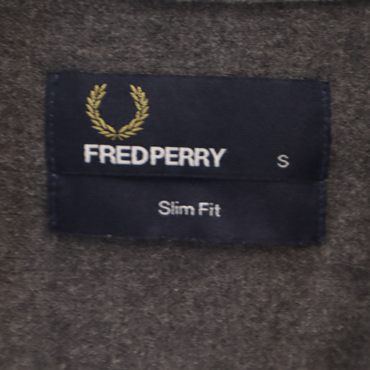 FRED PERRY フレッドペリー チェック柄切替 長袖 ボタンダウンシャツ S チャコールグレー メンズ