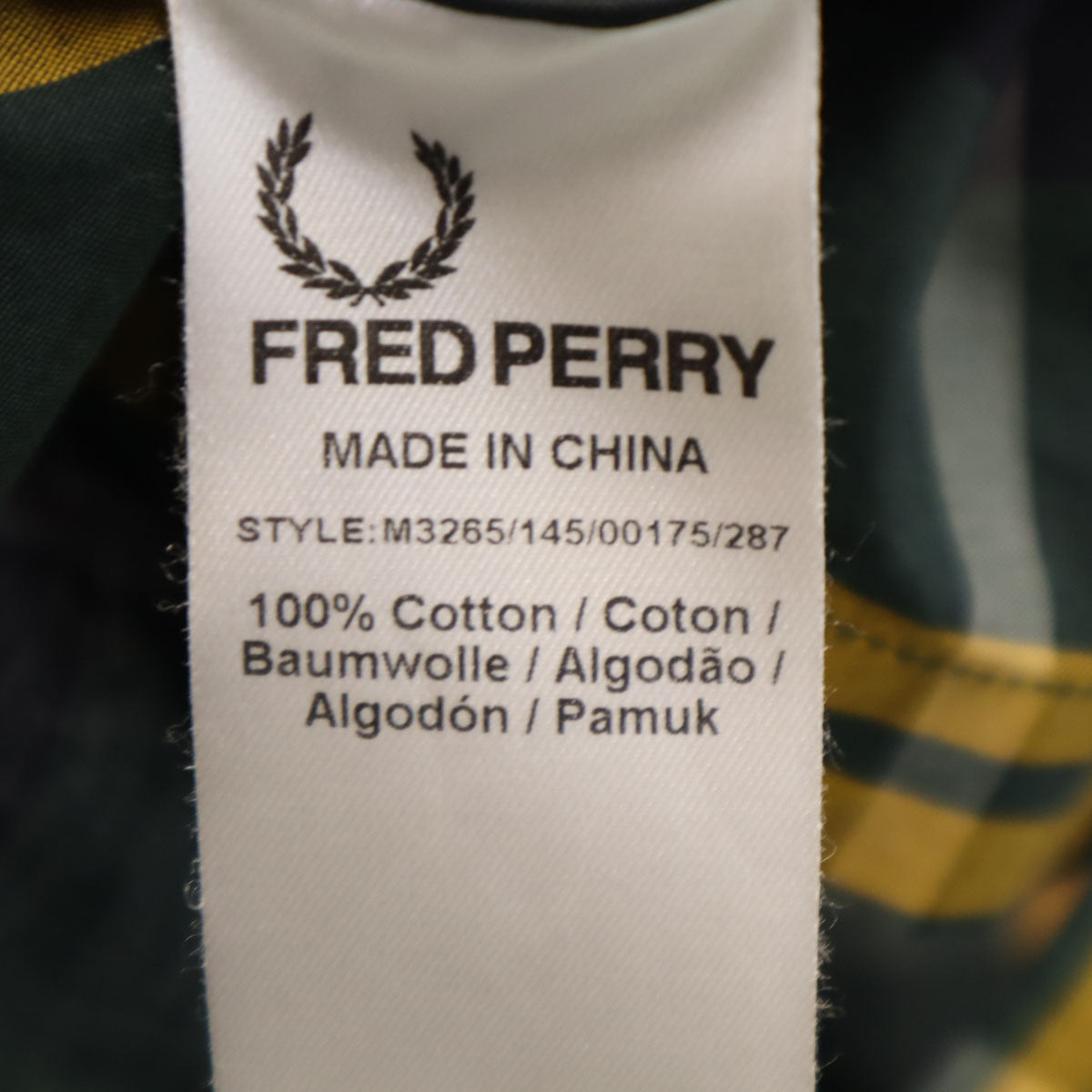 FRED PERRY フレッドペリー チェック柄 長袖 ボタンダウンシャツ S 深緑 メンズ