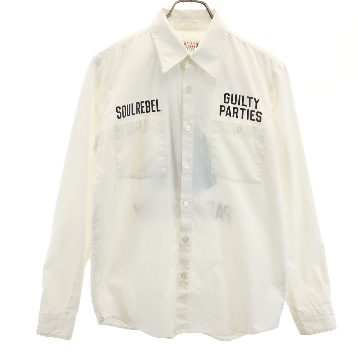 WACKO MARIA ワコマリア 日本製 旧タグ マリア 長袖 コットンシャツ S ホワイト メンズ