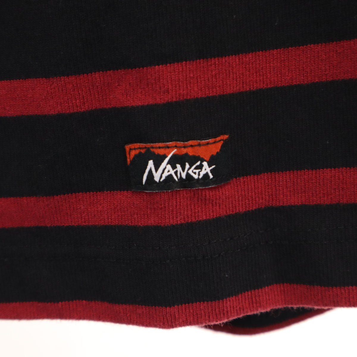 NANGA ナンガ ボーダー柄 7分袖 エコハイブリッド ルーズフィット ロングワンピース F レッド レディース