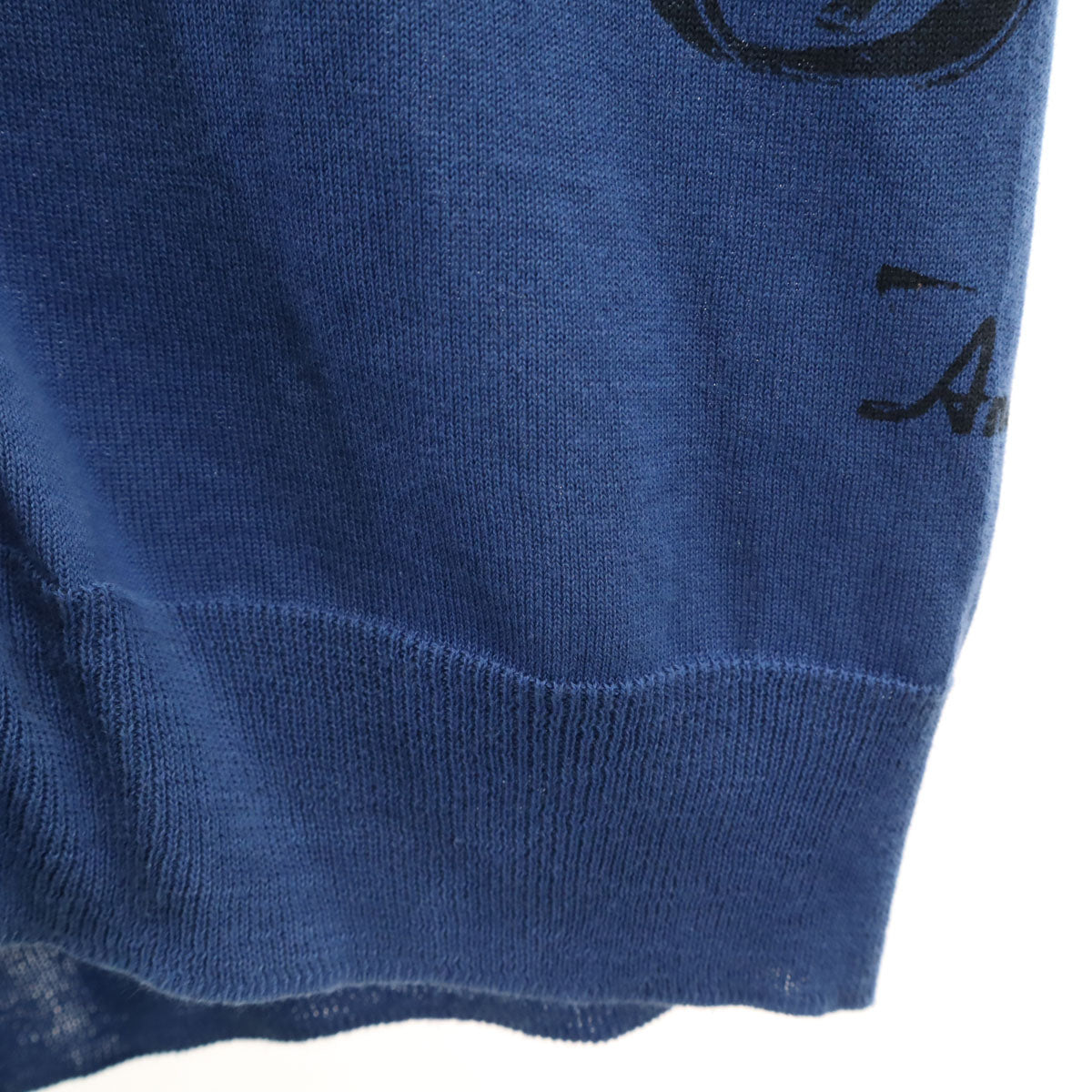 ANDY WARHOL BY HYSTERIC GLAMOUR アンディーウォーフォールバイヒステリックグラマー 日本製 長袖 Vネック ニットカーディガン M ブルー メンズ