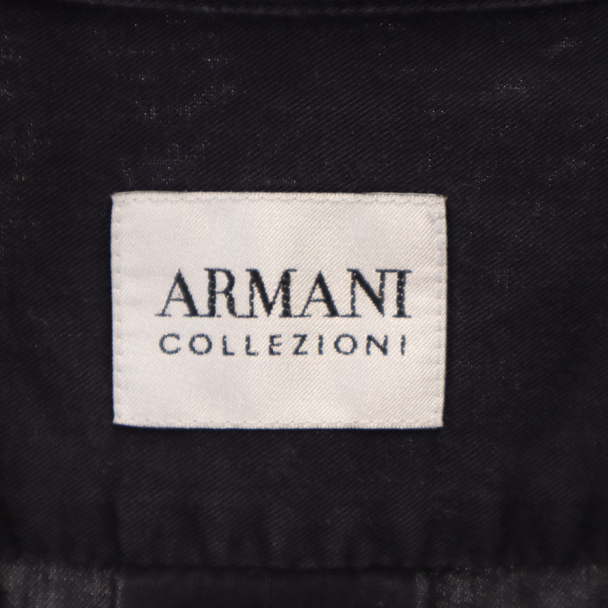 ARMANI COLLEZIONI アルマーニコレッツォーニ 長袖 コットンシャツ 38 ネイビー メンズ