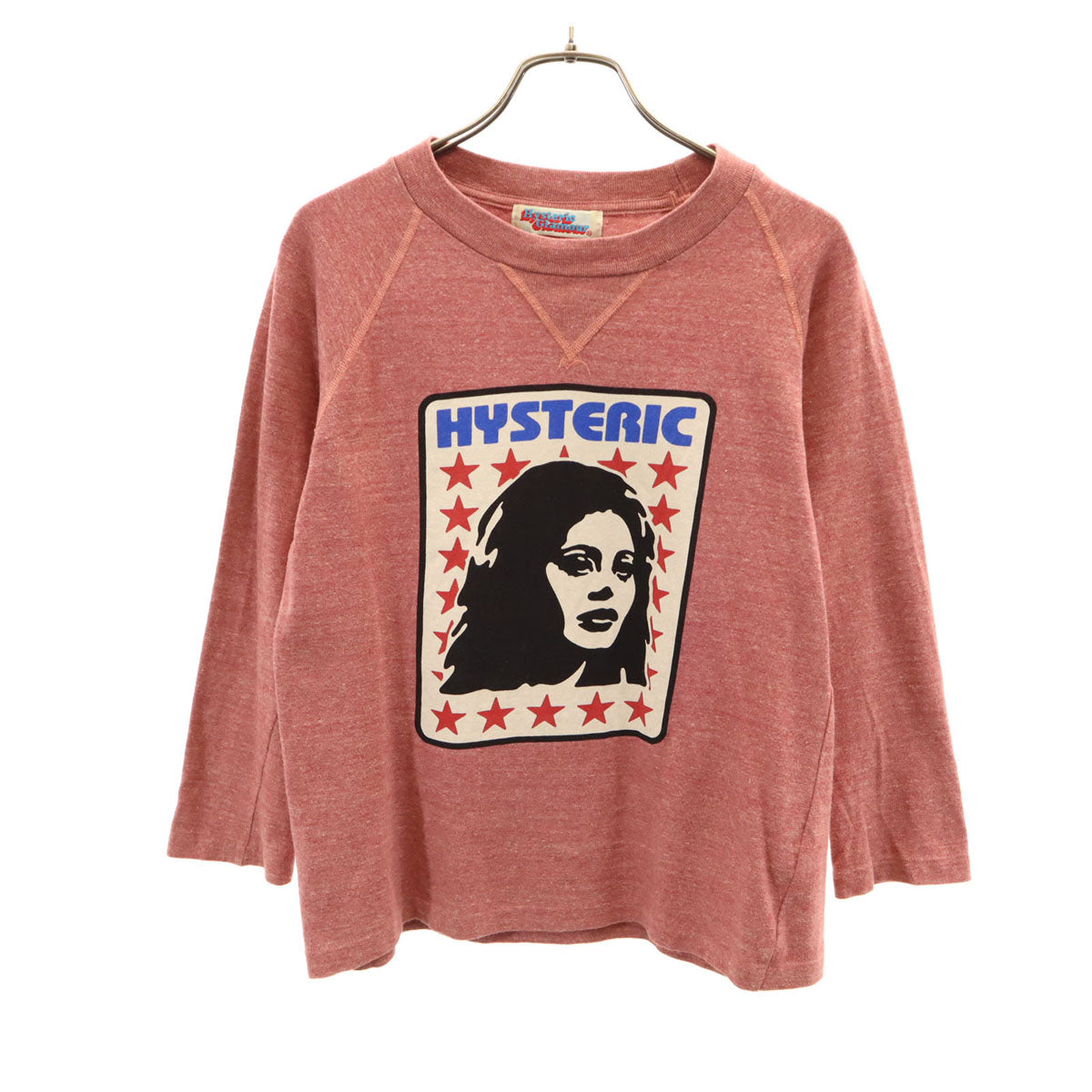 HYSTERIC GLAMOUR ヒステリックグラマー 日本製 7分袖 Tシャツ FREE レッド系 レディース