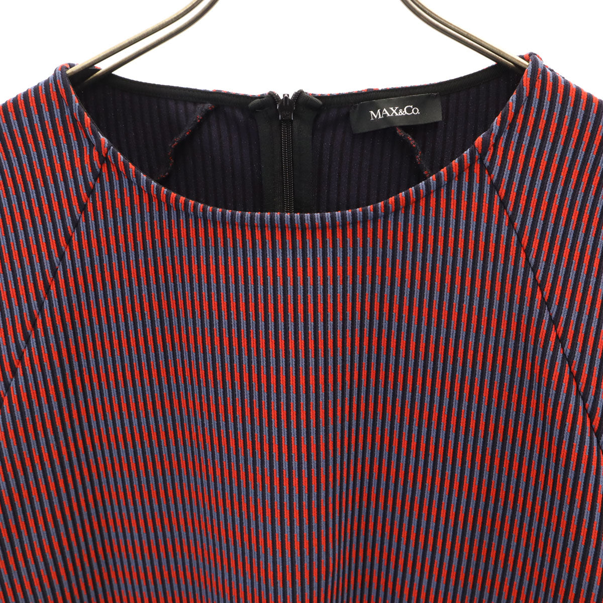 美品 MAX&CO マックスアンドコー 総柄 7分袖 ワンピース XS レッド レディース
