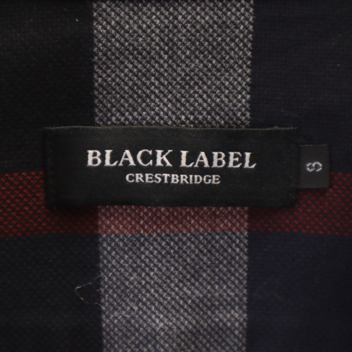 BLACK LABEL CRESTBRIDGE ブラックレーベルクレストブリッジ 長袖 チェックｘデニム切替 シャツ S ネイビー メンズ