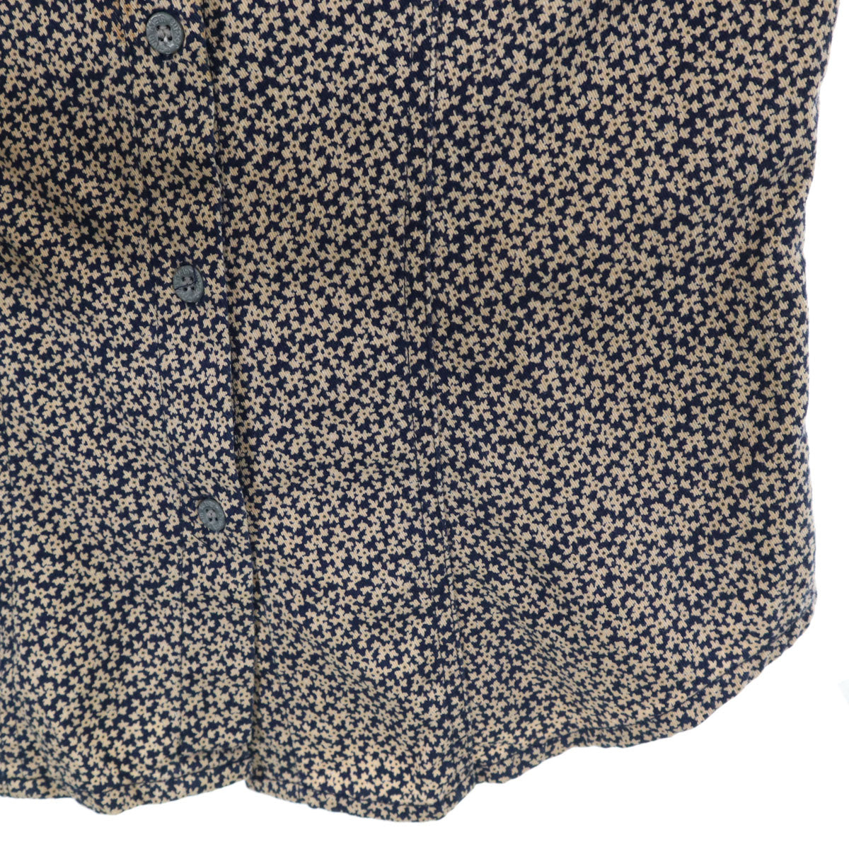 Calvin klein Jeans カルバンクラインジーンズ 90s 日本製 オールド 長袖 シャツ S ネイビー×ベージュ レディース