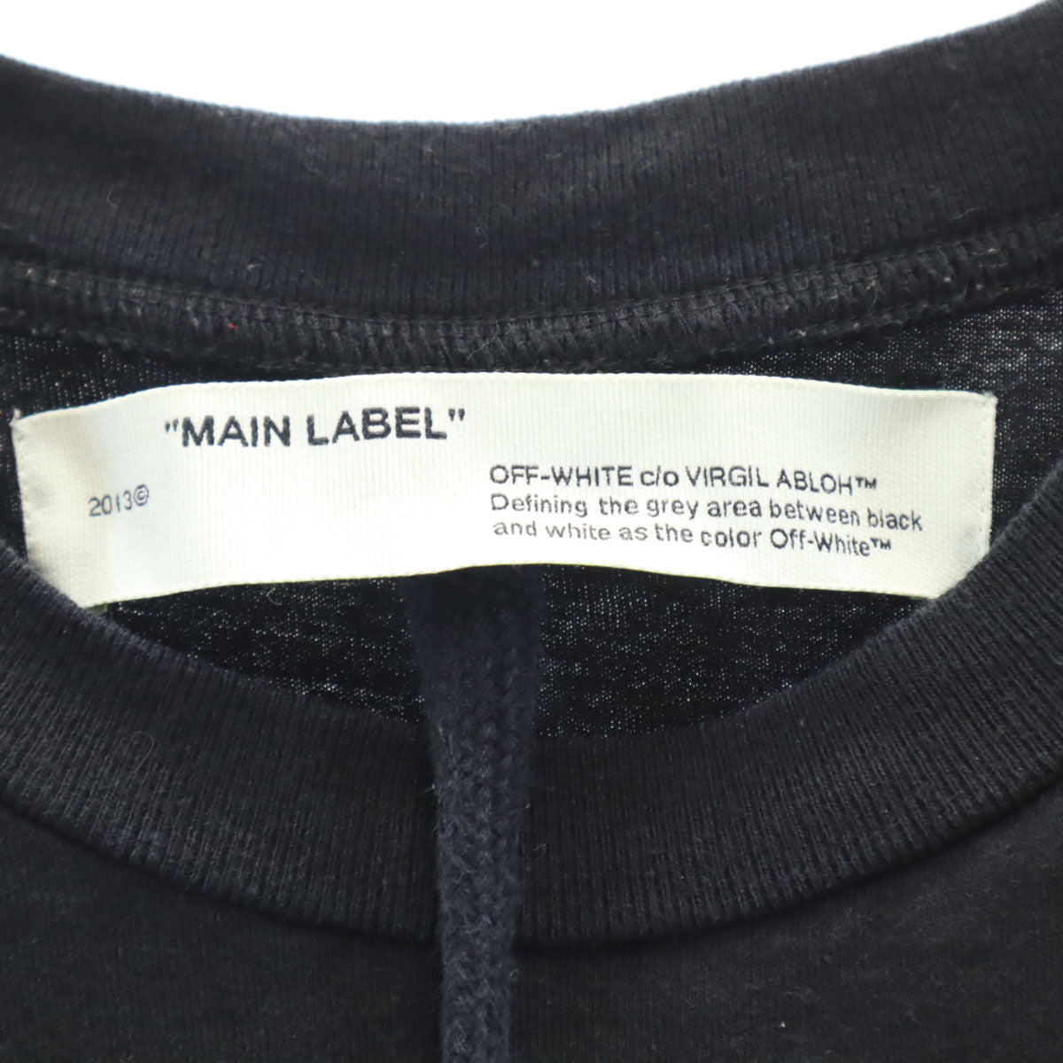 OFF-WHITE オフホワイト ポルトガル製 バックプリント 半袖 Tシャツ XXS ブラック MAIN LABEL メンズ