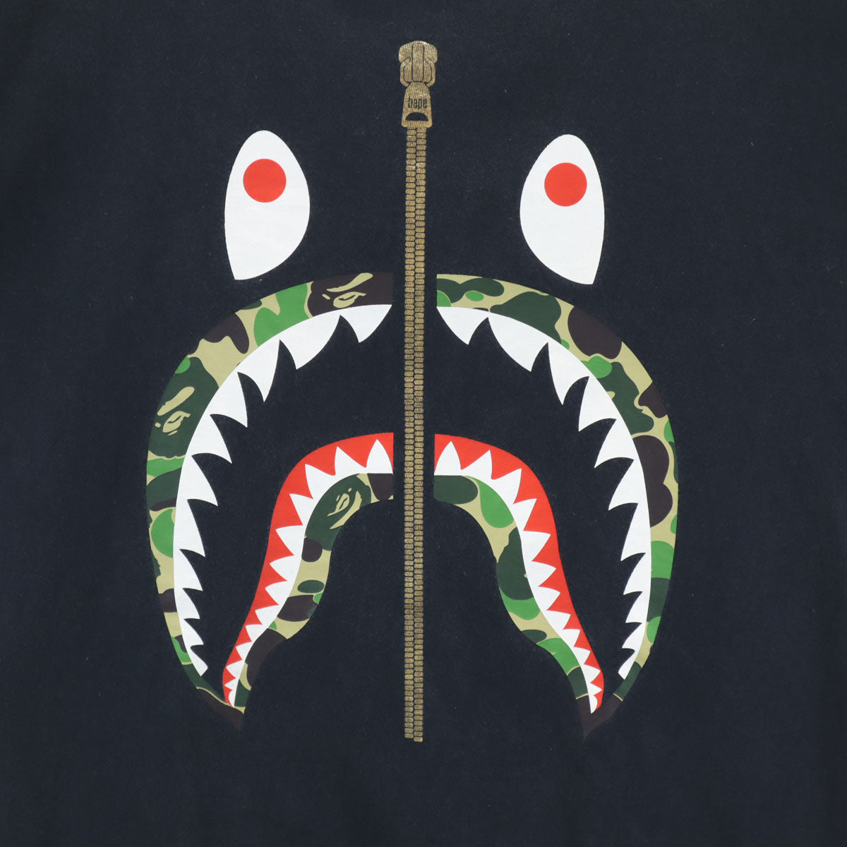 A BATHING APE アベイシングエイプ シャーク 半袖 Tシャツ L ブラック メンズ