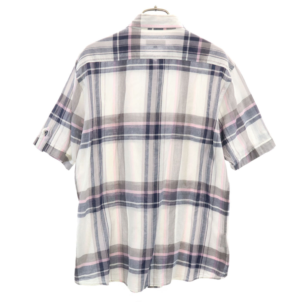 BURBERRY BLACK LABEL バーバリーブラックレーベル チェック柄 半袖 シャツ 3 グレー系 三陽商会 メンズ