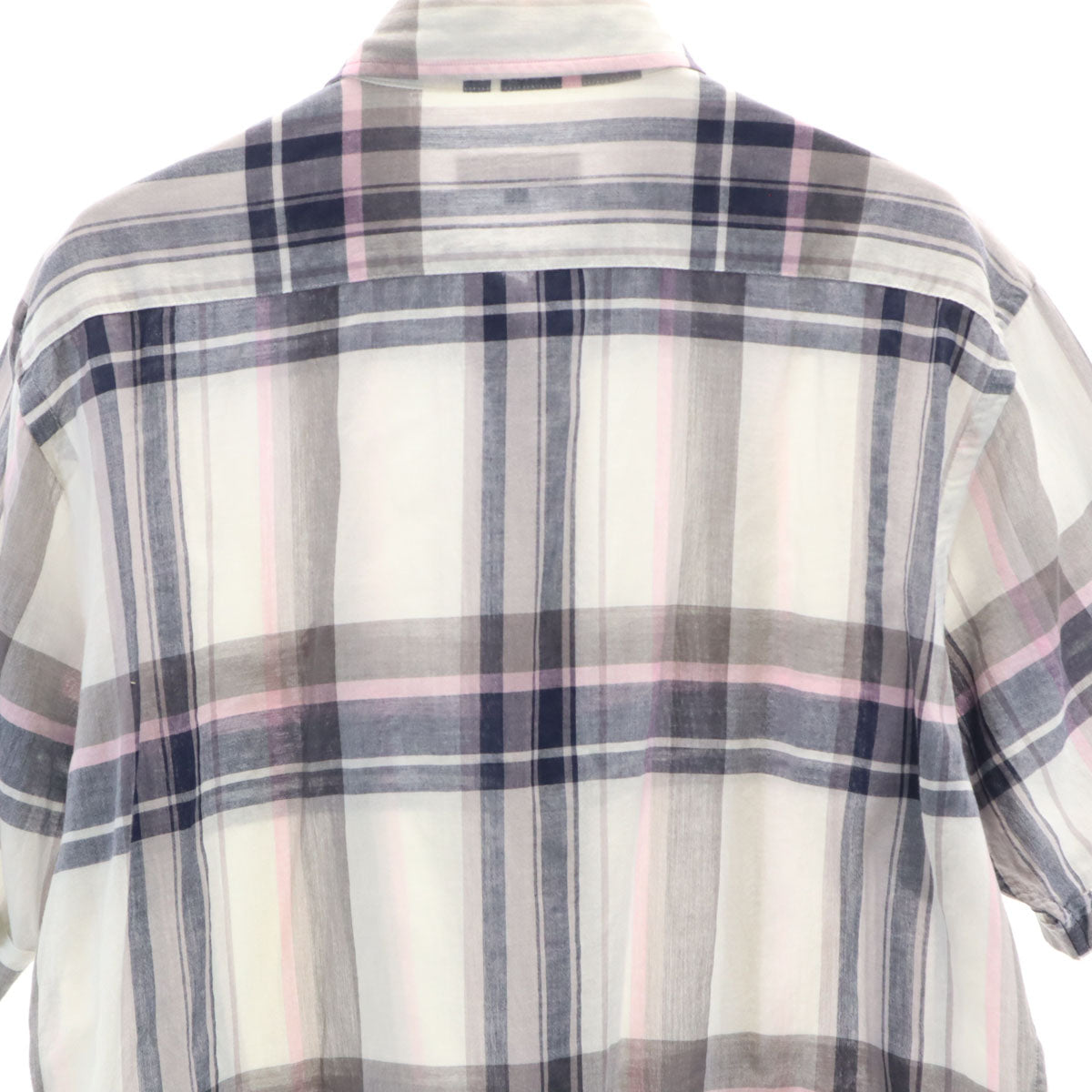 BURBERRY BLACK LABEL バーバリーブラックレーベル チェック柄 半袖 シャツ 3 グレー系 三陽商会 メンズ
