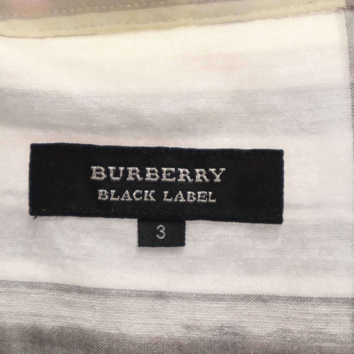 BURBERRY BLACK LABEL バーバリーブラックレーベル チェック柄 半袖 シャツ 3 グレー系 三陽商会 メンズ