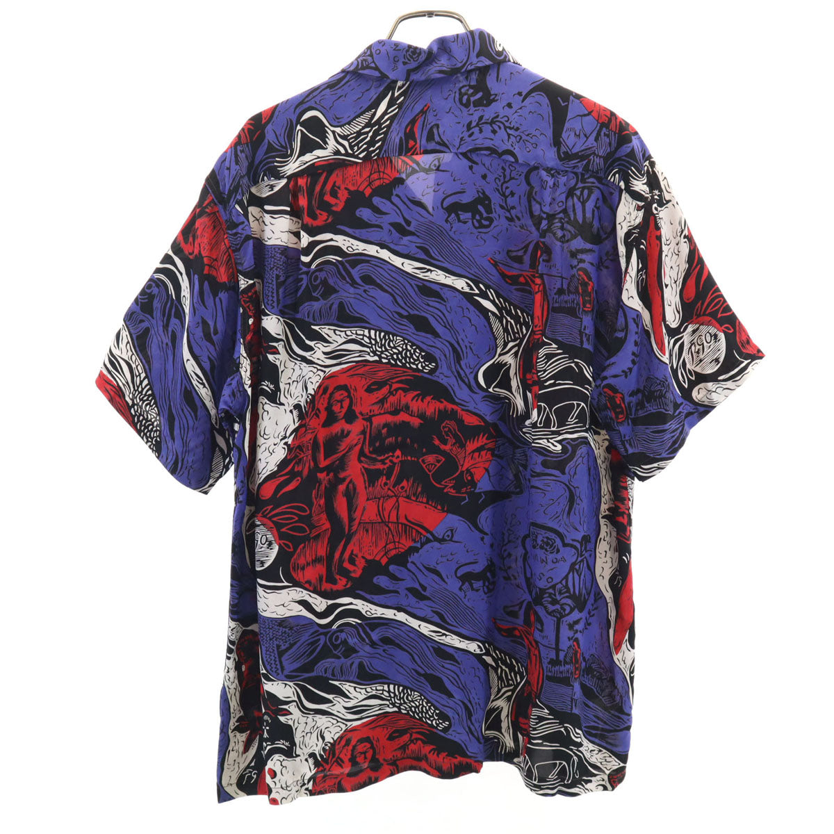 SUN SURF サンサーフ 日本製 スペシャルエディション 半袖 ゴーギャンウッドカット アロハシャツ L ブルー SS36655 東洋エンタープライズ KAMEHAMEHA 箱付き メンズ