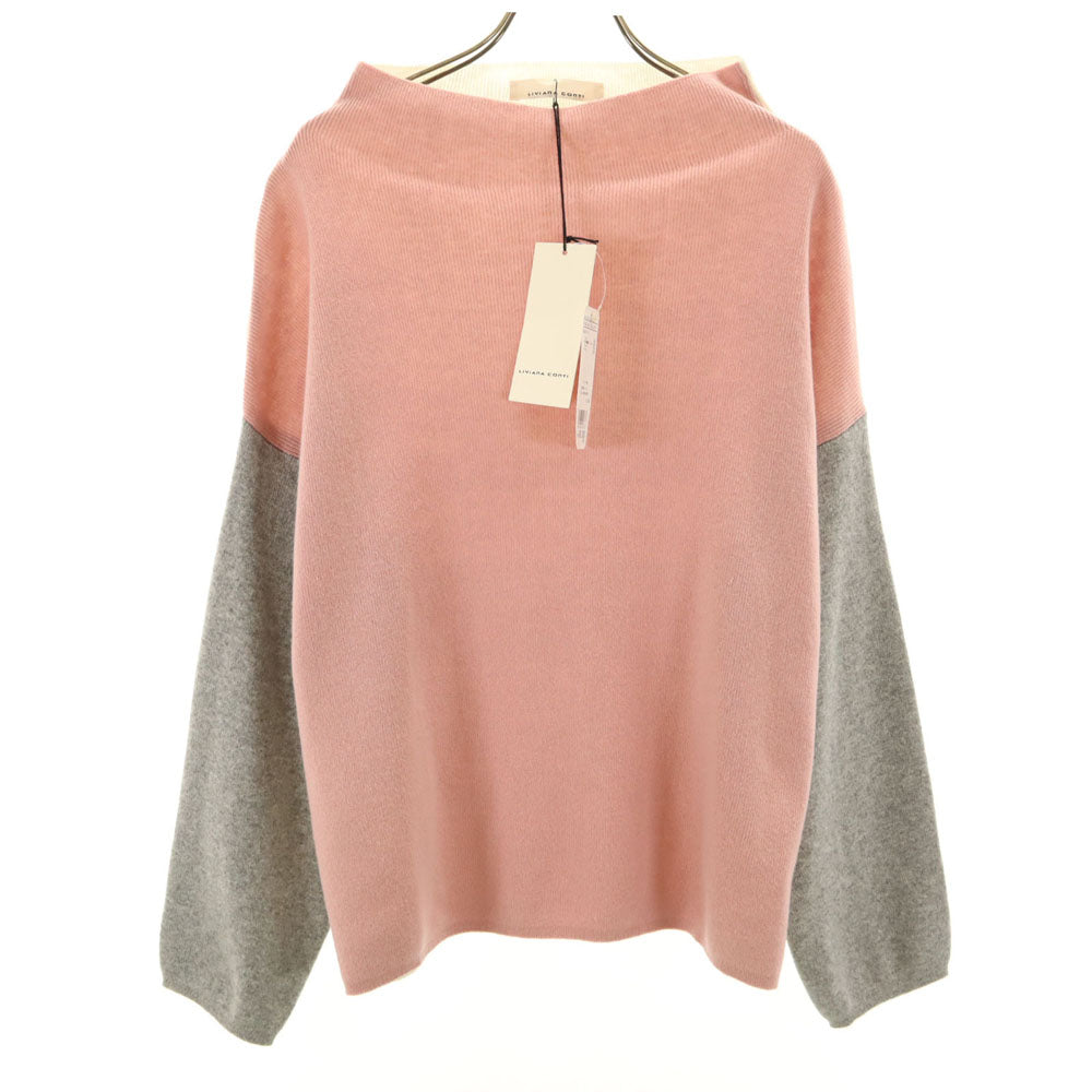 未使用 LIVIANA CONTI リビアナコンティ イタリア製 長袖 ボトルネック セーター 40 ピンク 他 ニット レディース