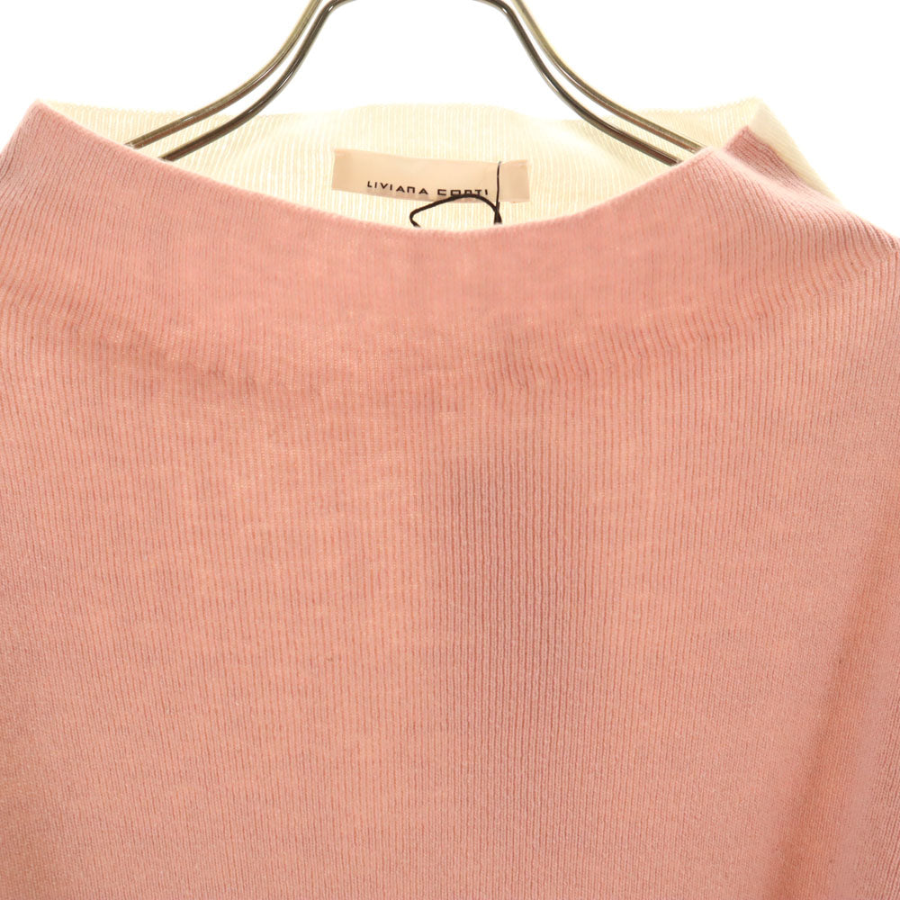 未使用 LIVIANA CONTI リビアナコンティ イタリア製 長袖 ボトルネック セーター 40 ピンク 他 ニット レディース