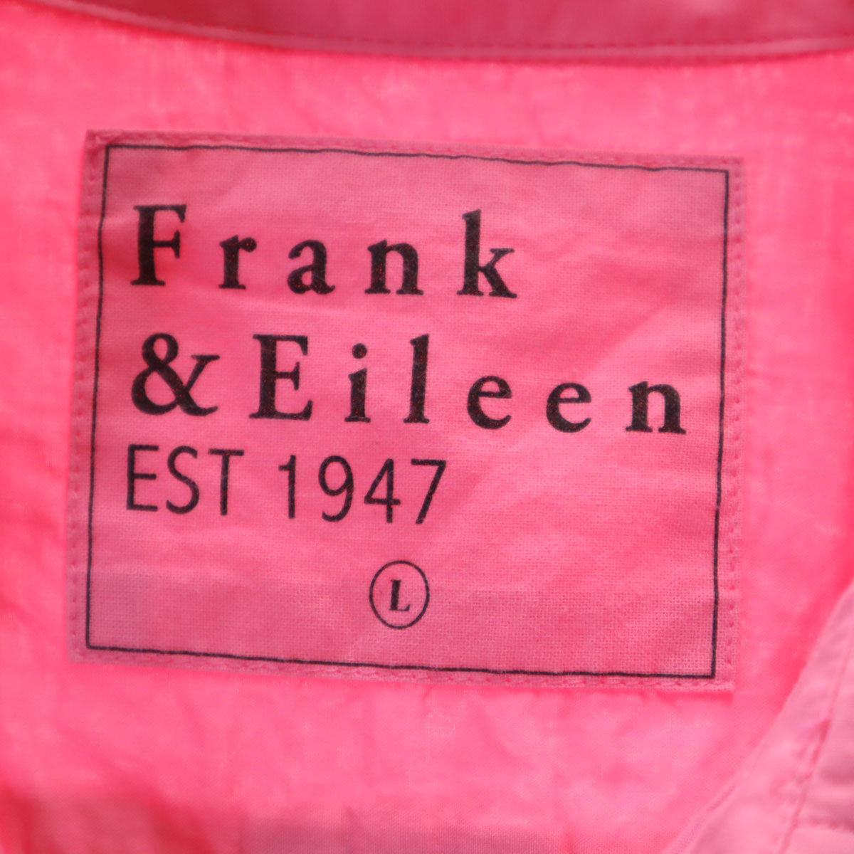 Frank&Eileen フランクアンドアイリーン 長袖 ライトポプリン シャツ L ピンク メンズ