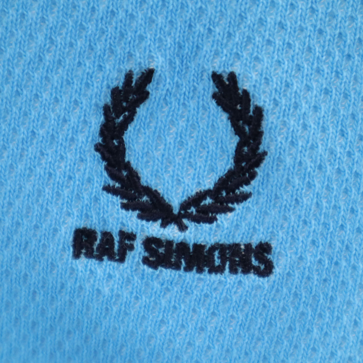 FRED PERRY フレッドペリー RAF SIMONS ラフシモンズ コラボ ポルトガル製 半袖 シャツ 38 水色 メンズ
