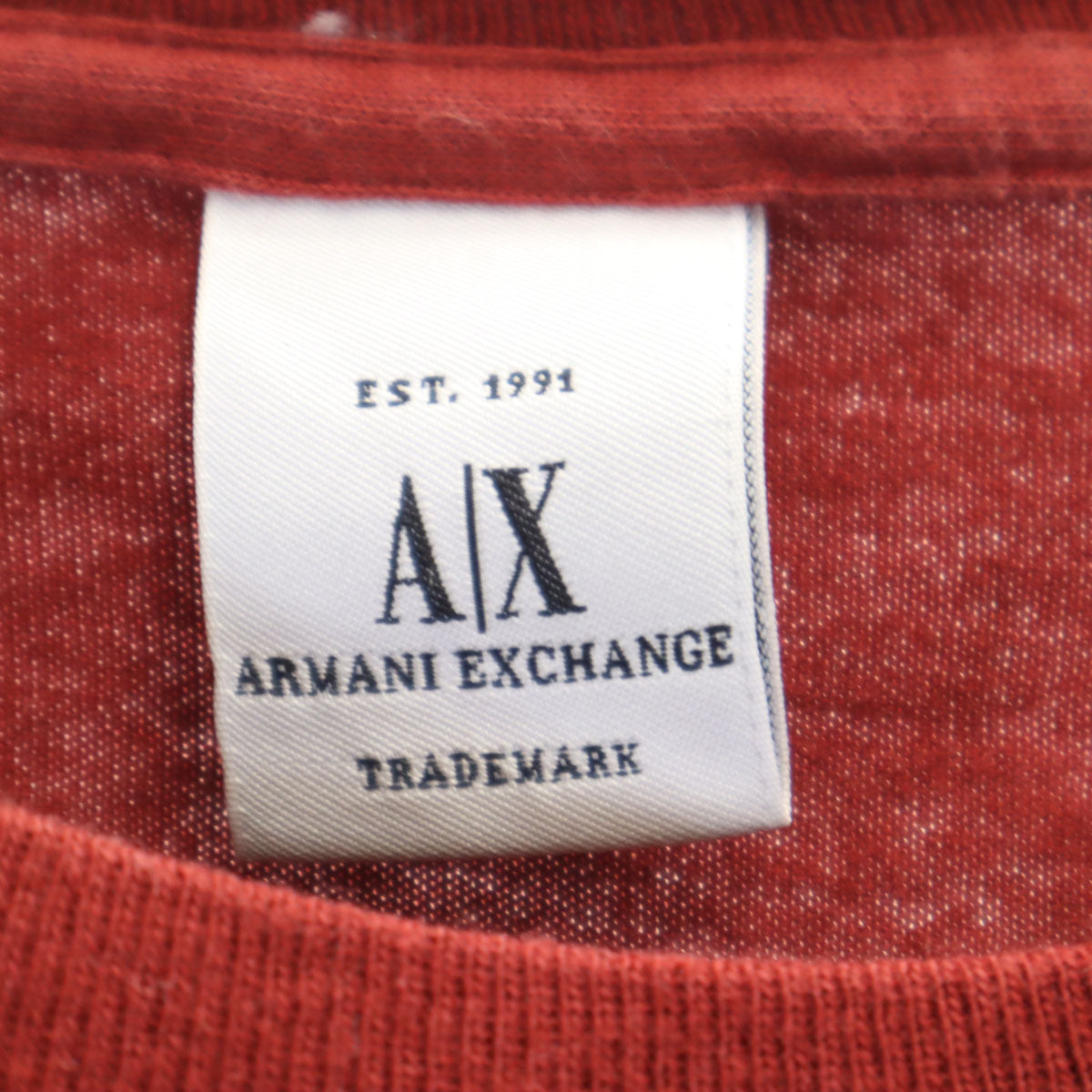 ARMANI EXCHANGE アルマーニエクスチェンジ USA製 半袖 Tシャツ L レッド系 メンズ