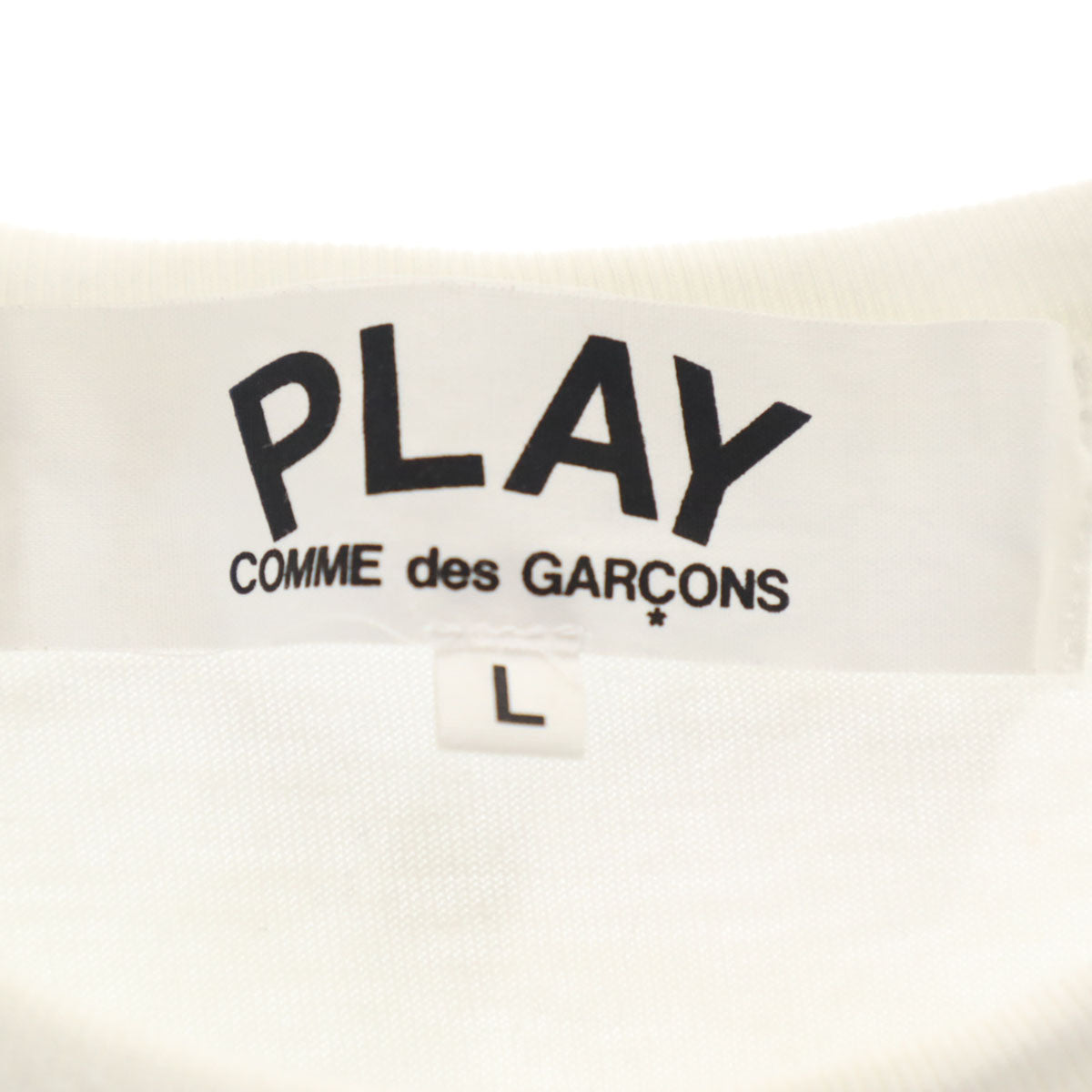 PLAY COMME des GARCONS プレイコムデギャルソン 2022年 日本製 半袖 Tシャツ L ホワイト レディース
