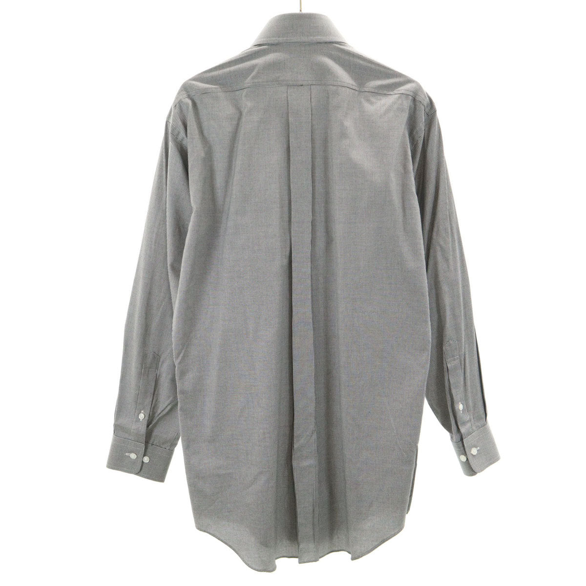 未使用 LANVIN ランバン 日本製 大丸松坂屋 チェック 長袖 ボタンダウンシャツ ブラック×ホワイト メンズ