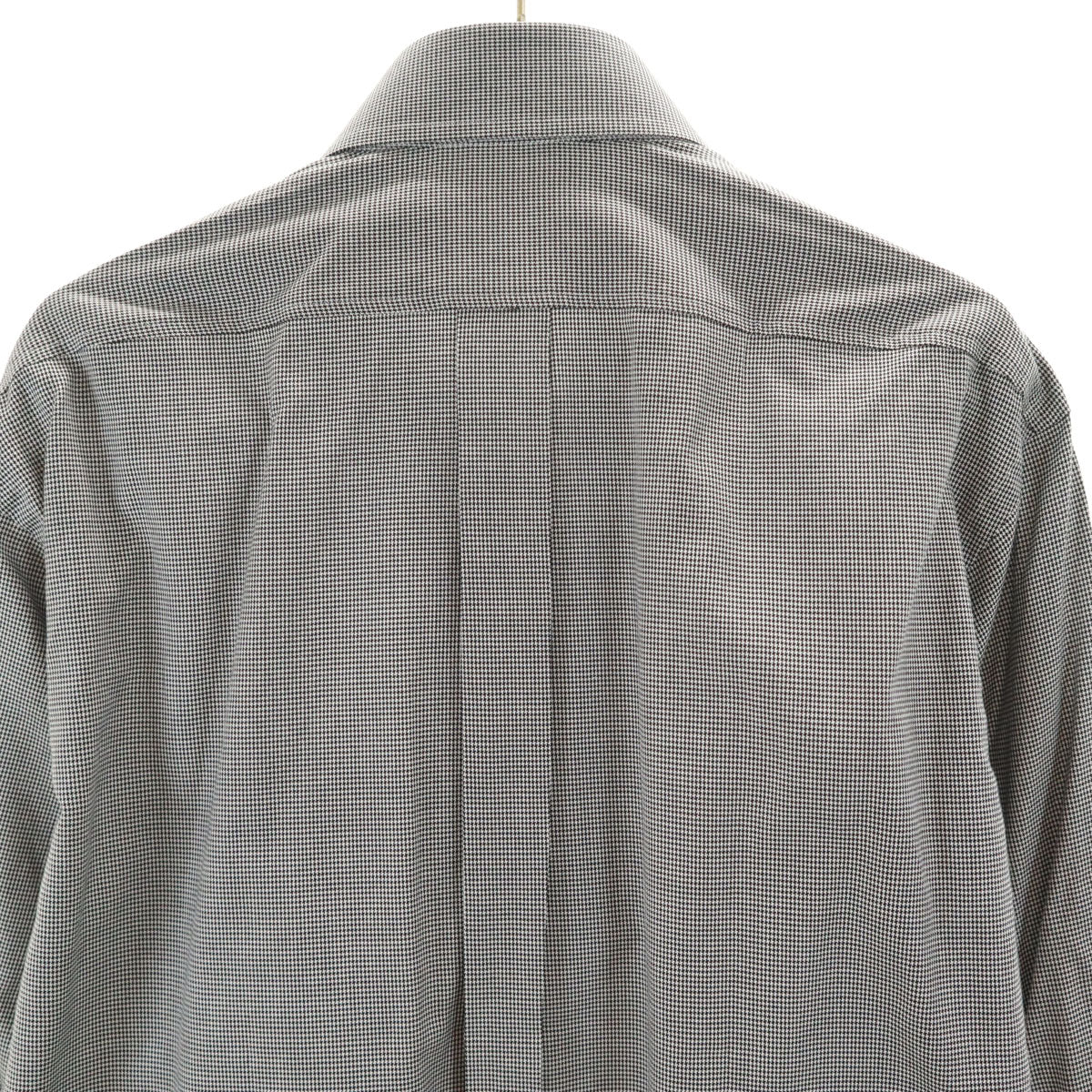 未使用 LANVIN ランバン 日本製 大丸松坂屋 チェック 長袖 ボタンダウンシャツ ブラック×ホワイト メンズ