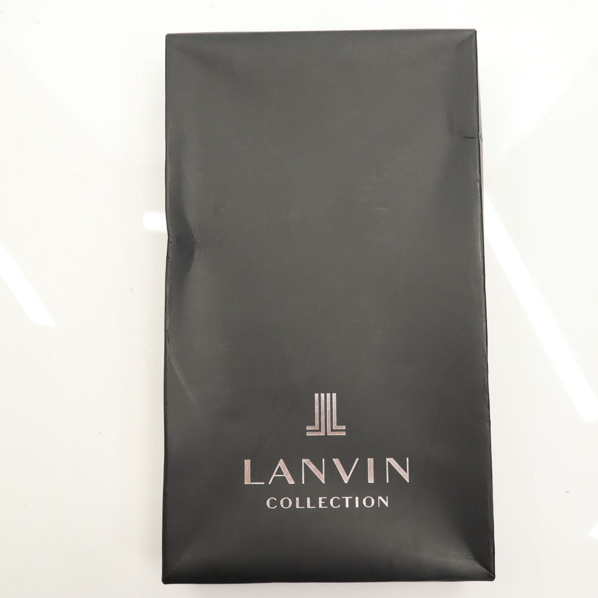 未使用 LANVIN ランバン 日本製 大丸松坂屋 チェック 長袖 ボタンダウンシャツ ブラック×ホワイト メンズ