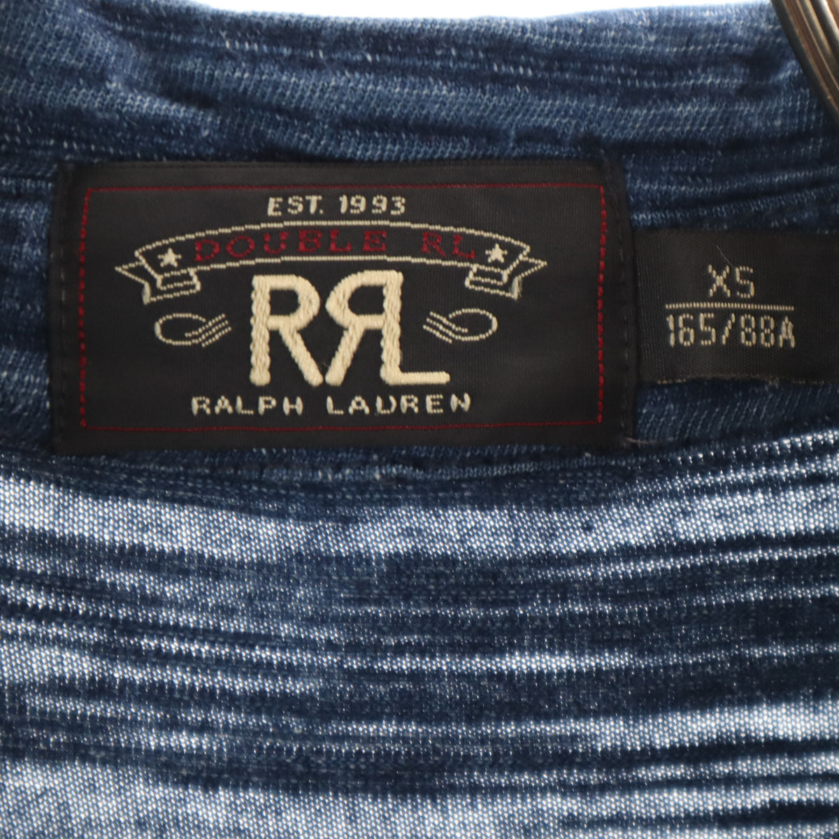 ダブルアールエル RRL 半袖 インディゴ染め ポロシャツ XS ネイビー Ralph Lauren ラルフローレン メンズ
