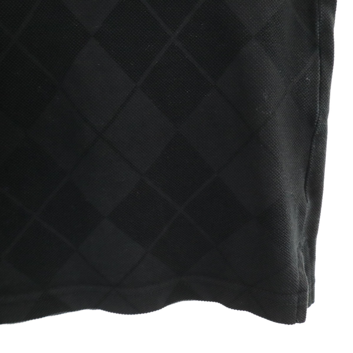 BURBERRY BLACK LABEL バーバリーブラックレーベル アーガイル柄 半袖 ポロシャツ 3 ブラック 三陽商会 メンズ