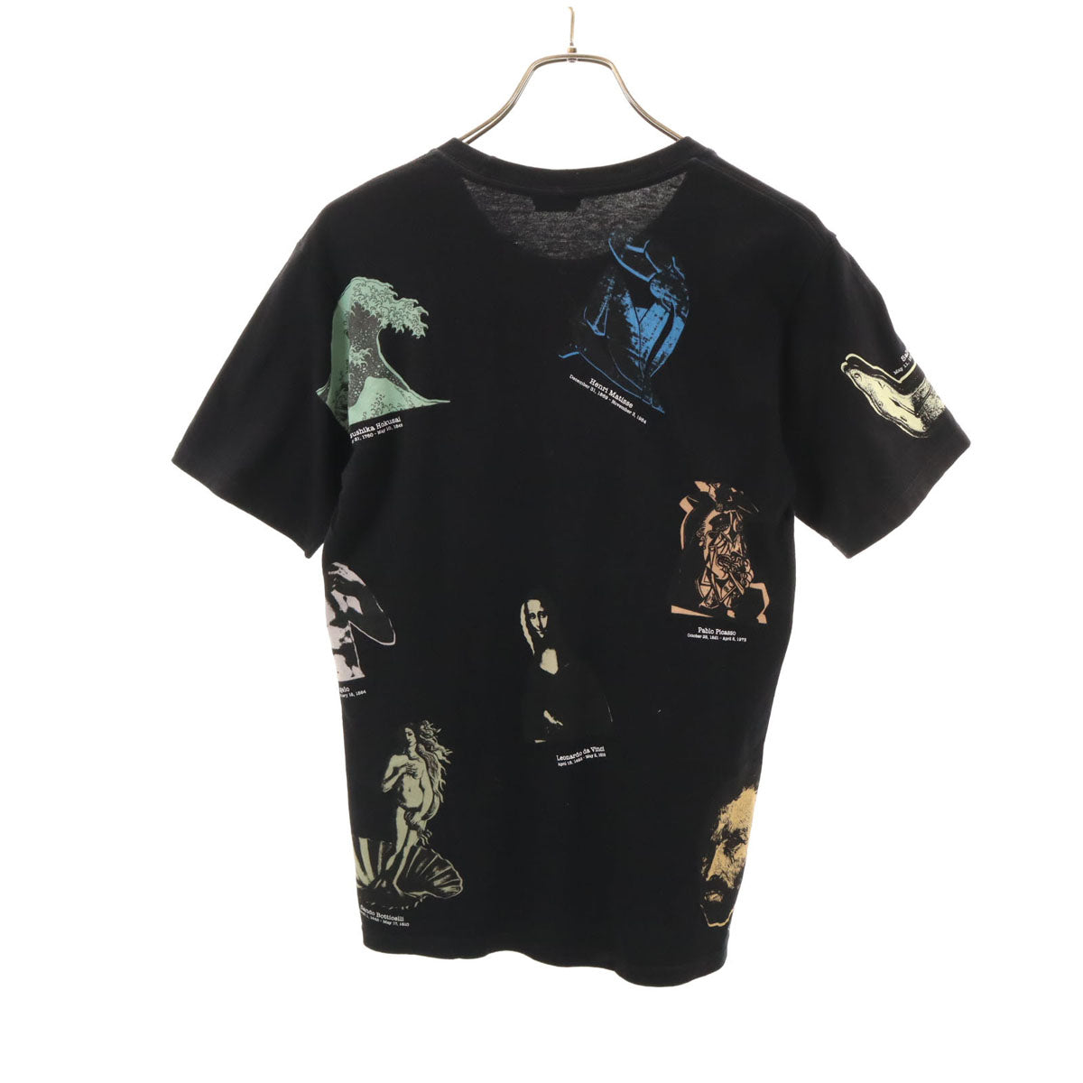 STUSSY ステューシー ギャラリー アート 半袖 Tシャツ S ブラック GALLERY ピカソ 葛飾北斎 レオナルド・ダ・ヴィンチ ゴッホ ダリ メンズ