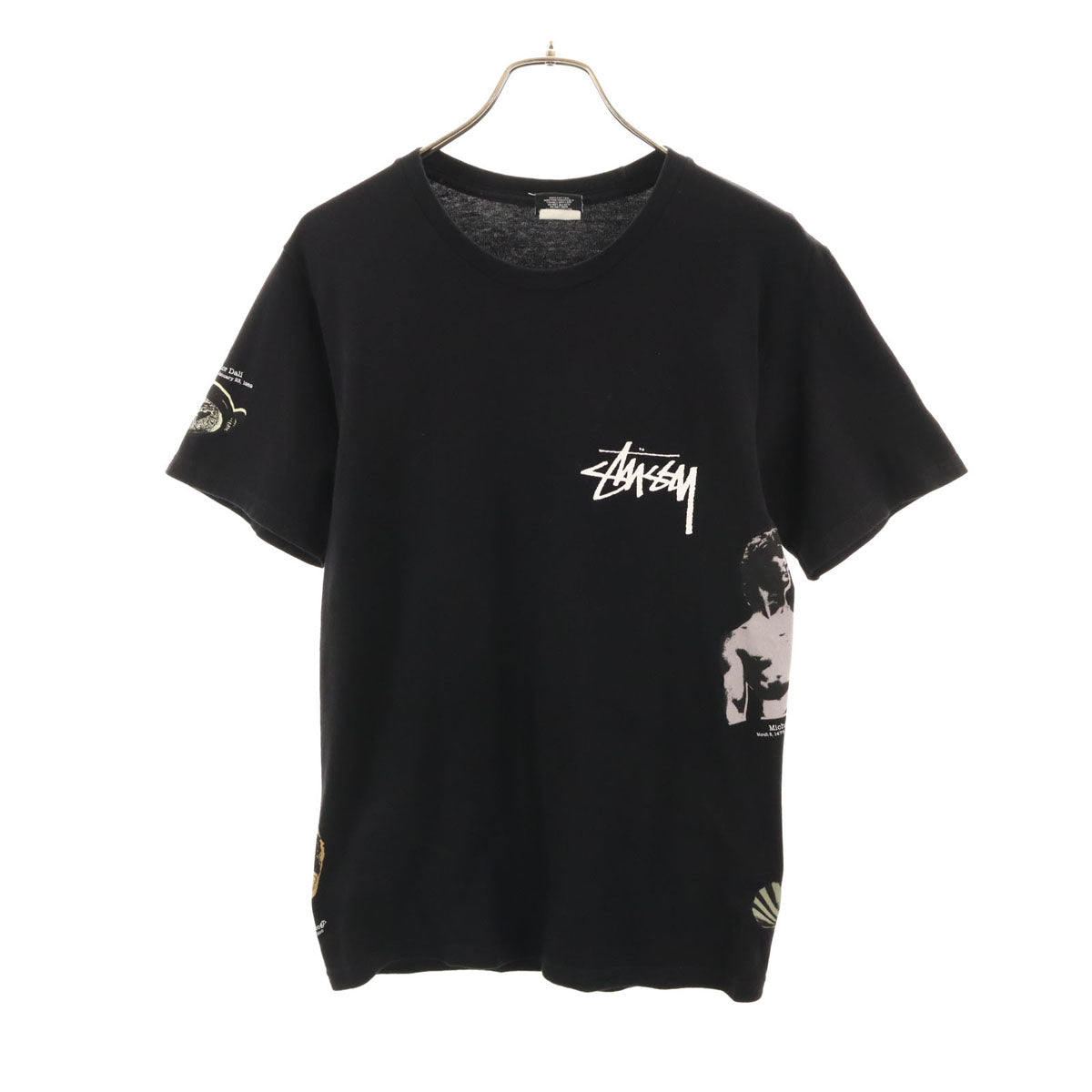 STUSSY ステューシー ギャラリー アート 半袖 Tシャツ S ブラック GALLERY ピカソ 葛飾北斎 レオナルド・ダ・ヴィンチ ゴッホ ダリ メンズ