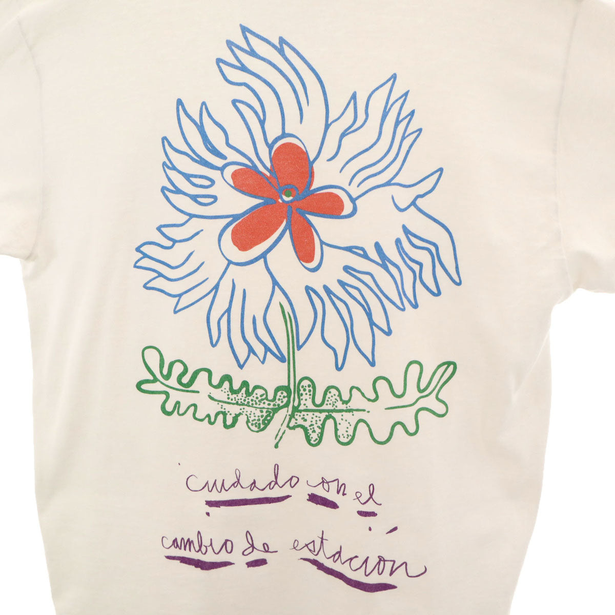 STUSSY ステューシー バックプリント フラワー 半袖 Tシャツ M ホワイト メンズ
