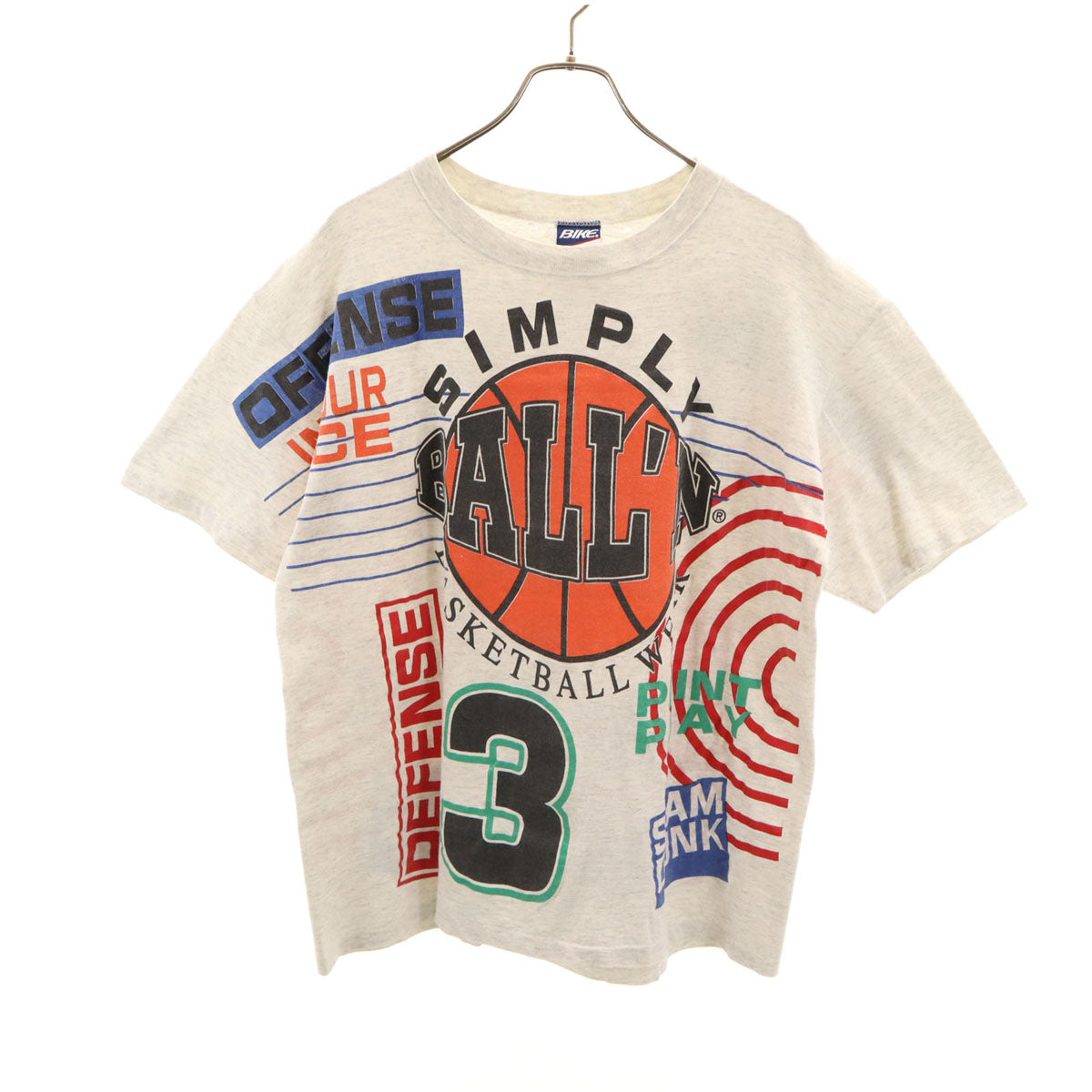 BIKE 90s USA製 オールド BALL'N 半袖 Tシャツ L グレー バスケ メンズ