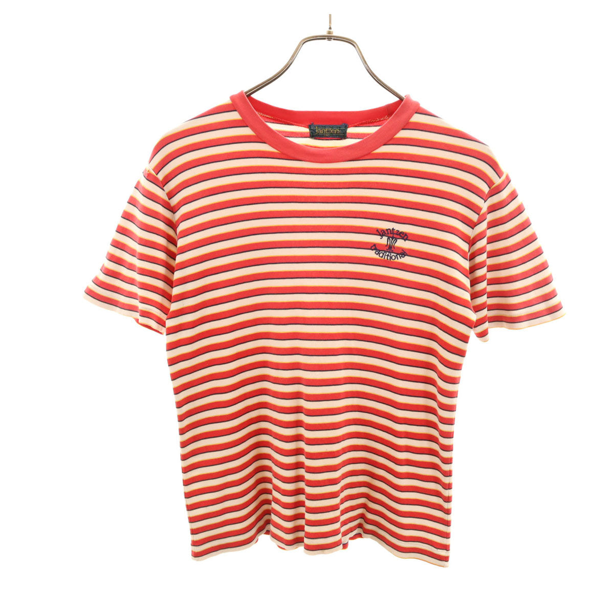 Jantzen ジャンセン 90s オールド ボーダー柄 半袖 Tシャツ M レッド系 レディース