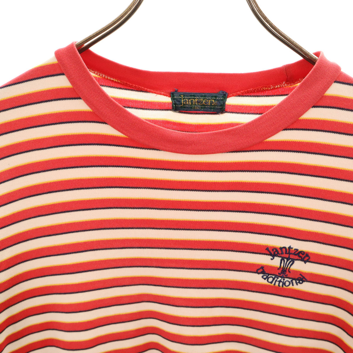 Jantzen ジャンセン 90s オールド ボーダー柄 半袖 Tシャツ M レッド系 レディース