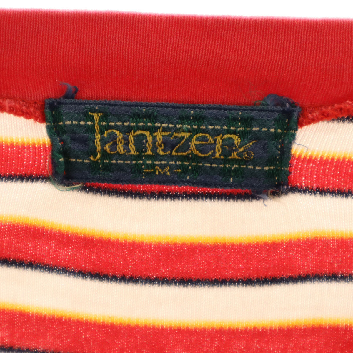 Jantzen ジャンセン 90s オールド ボーダー柄 半袖 Tシャツ M レッド系 レディース