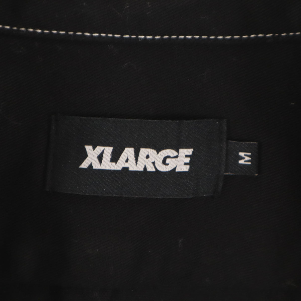 美品 XLARGE エクストララージ 半袖 ジップアップ ワークシャツ M ブラック メンズ