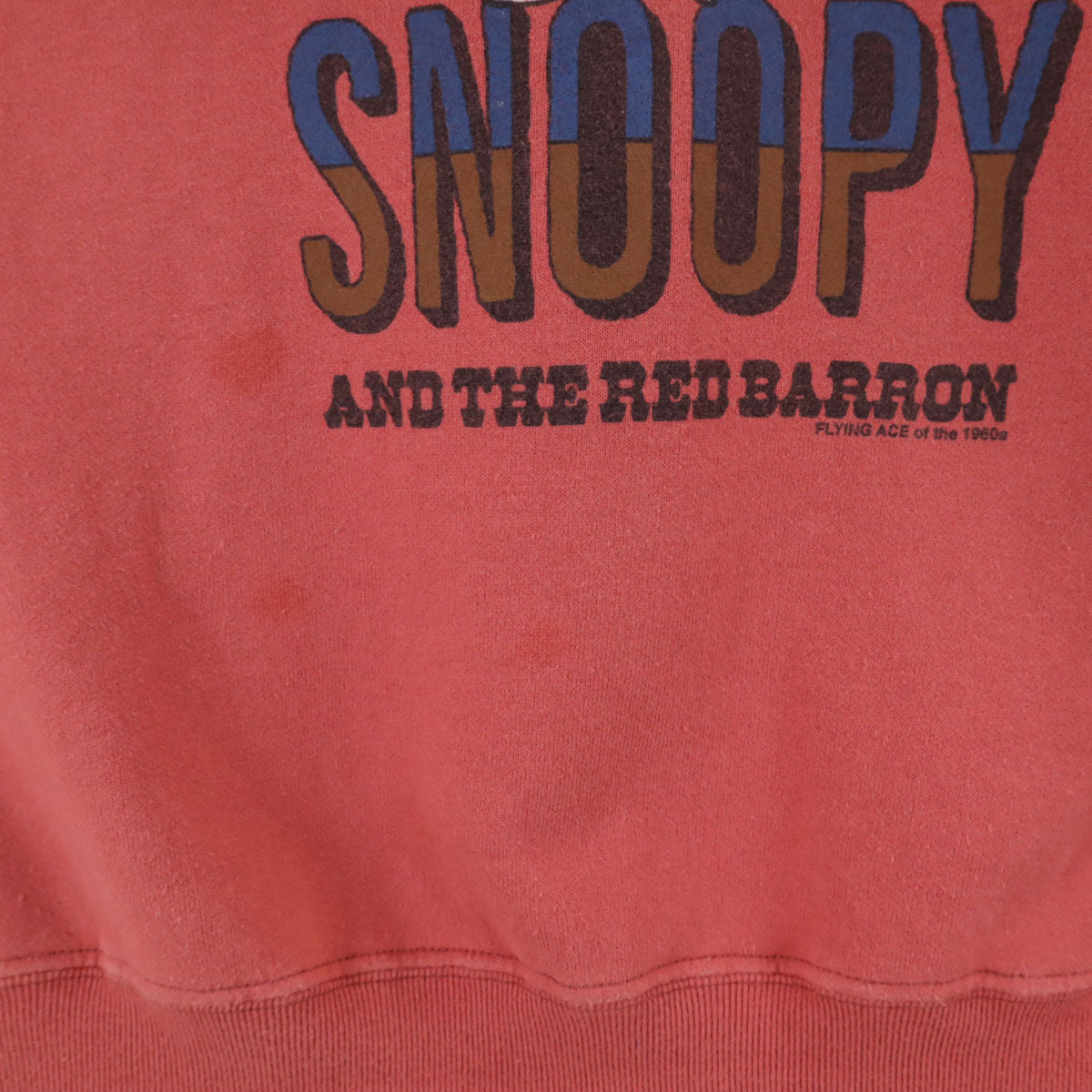 Two Moon トゥームーン Vintage SNOOPY 長袖 ジップパーカー 40/38 レッド系 スウェット 裏起毛 レディース