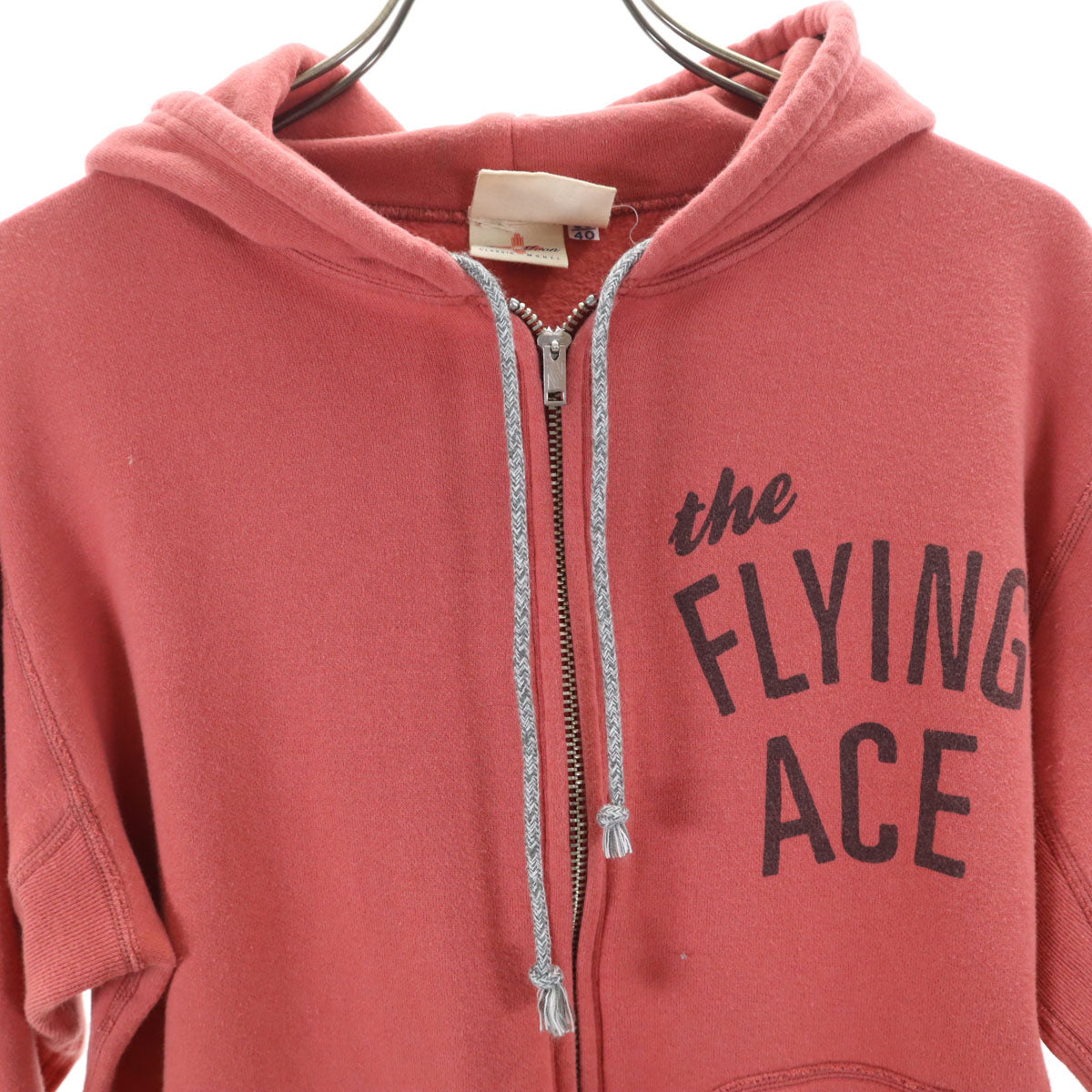 Two Moon トゥームーン Vintage SNOOPY 長袖 ジップパーカー 40/38 レッド系 スウェット 裏起毛 レディース