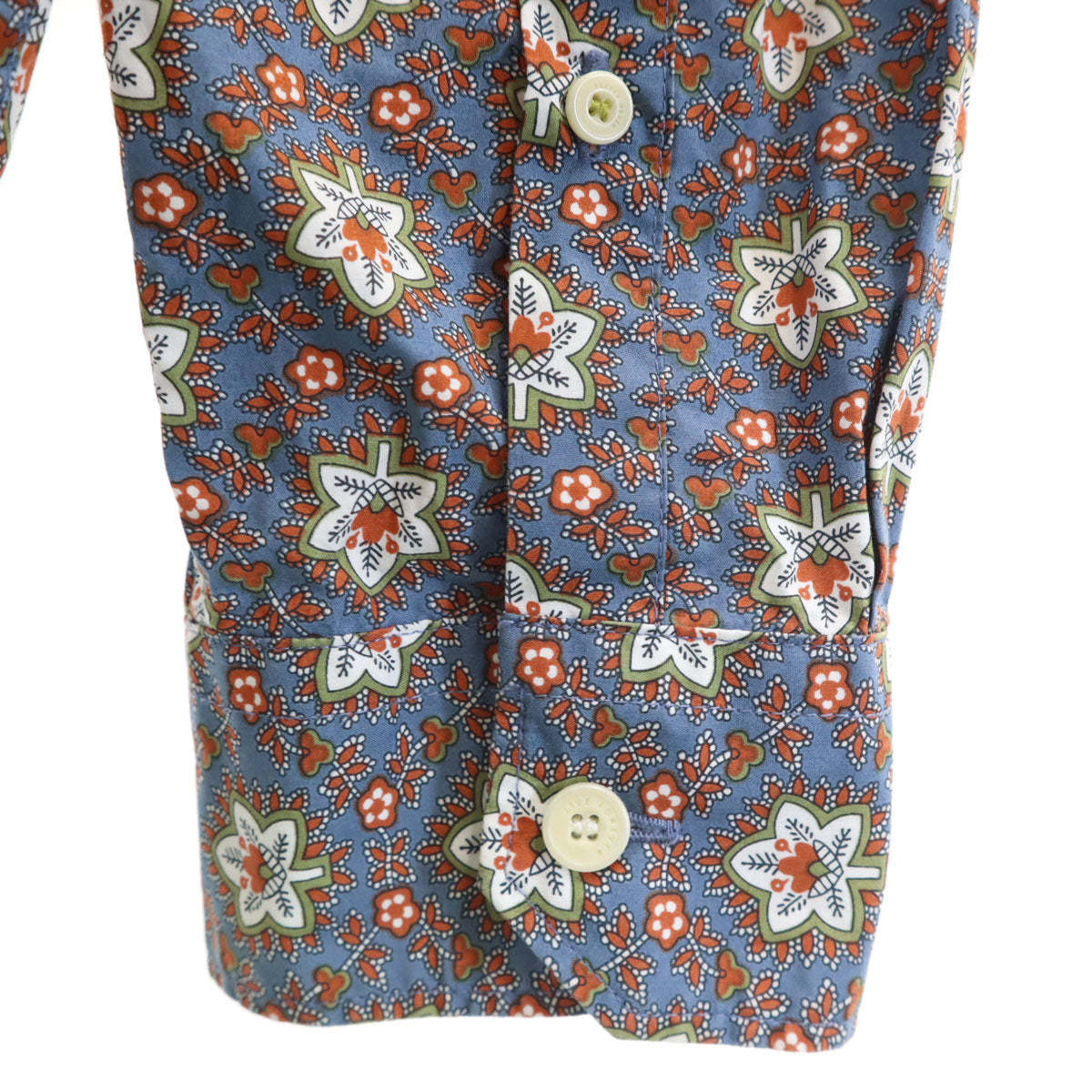 Pretty Green プリティーグリーン 花柄 長袖 コットンシャツ 4 ブルーグレー系 メンズ