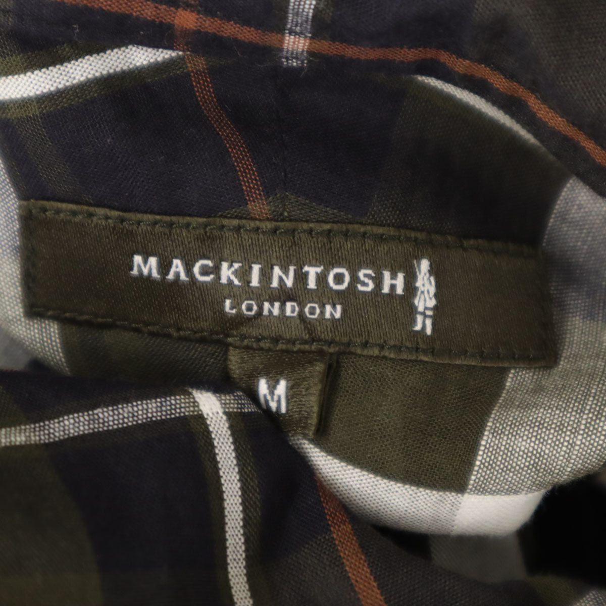 Mackintosh マッキントッシュ チェック柄 半袖 シャツ M カーキ メンズ
