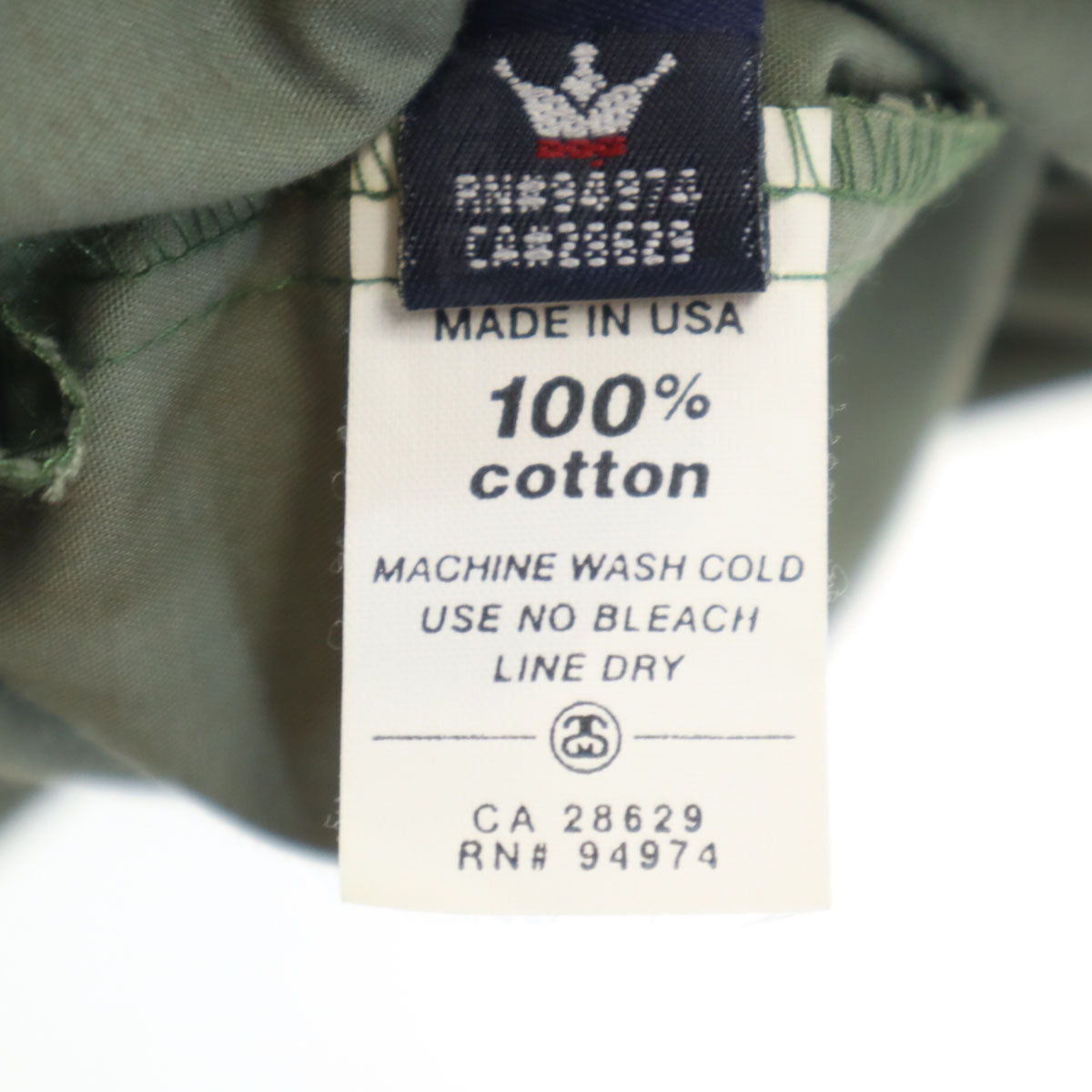 STUSSY ステューシー 90s USA製 オールド 紺タグ 半袖 シャツ S オリーブ系 メンズ