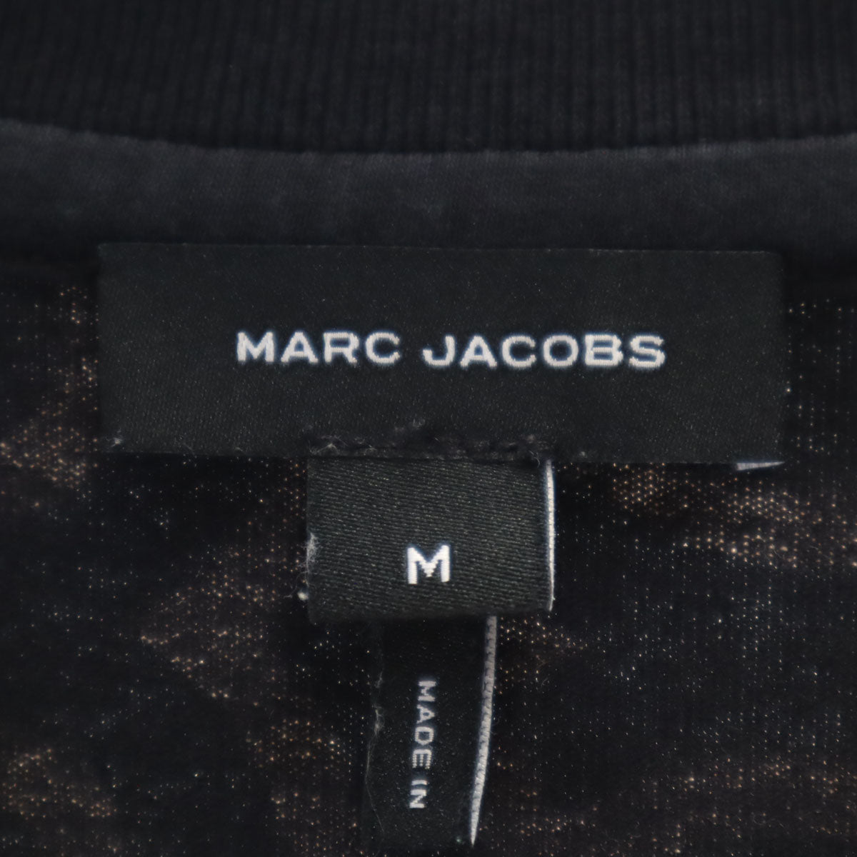 美品 MARC JACOBS マークジェイコブス ポルトガル製 総ロゴ 半袖 Tシャツ M ブラック レディース