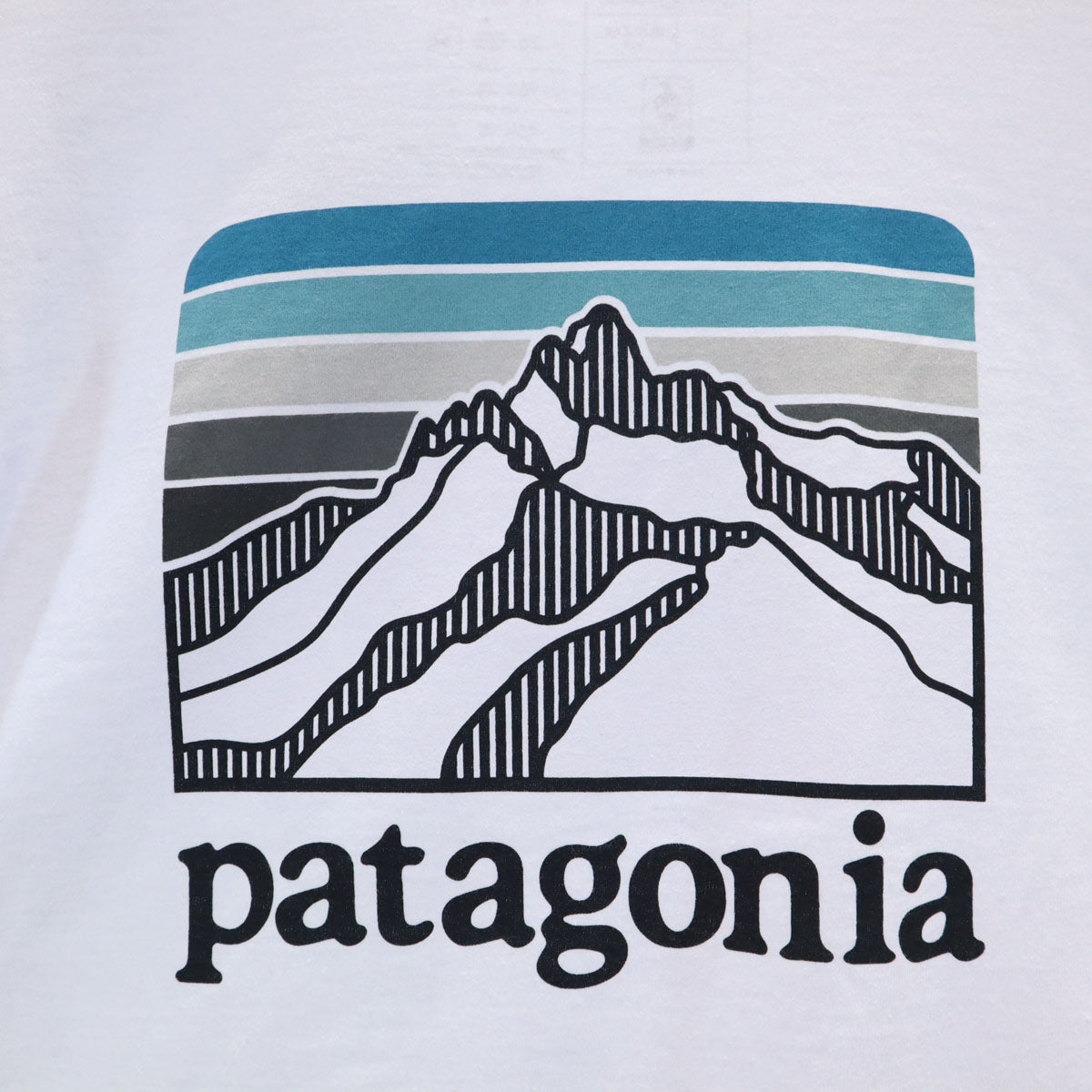 美品 patagonia パタゴニア バックプリント 長袖 Tシャツ M ブルーホワイト 38517SP22 アウトドア ロンT メンズ